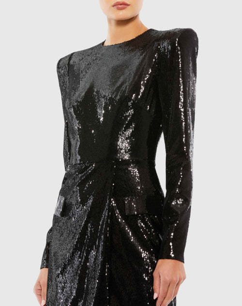 Sequined Structured Faux Blazer Mini Dress - FINAL SALE