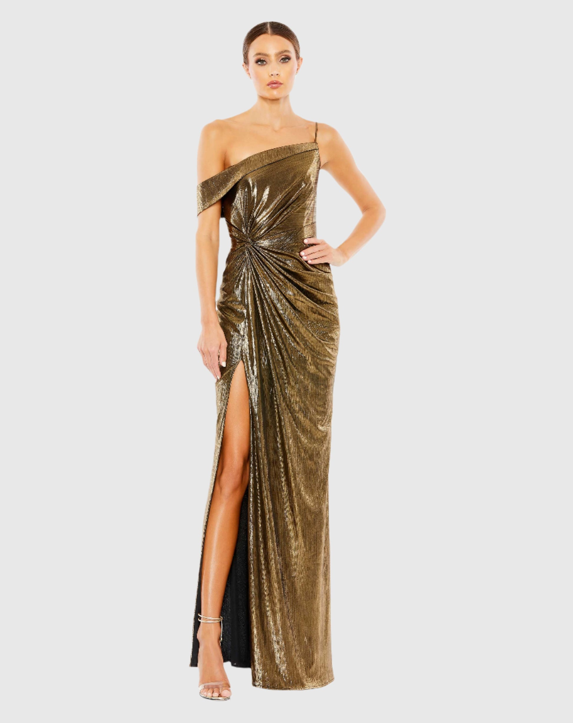 Metallic Off The Shoulder Gown