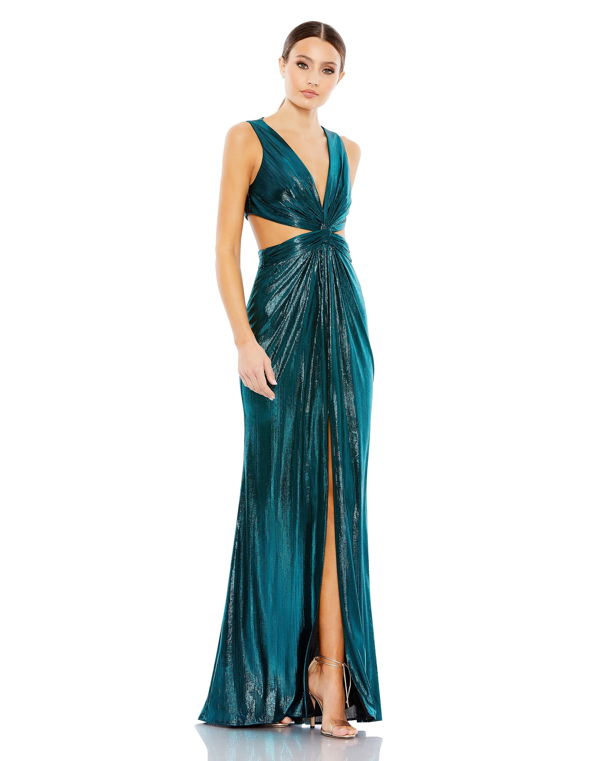 Metallic Cut Out Gown