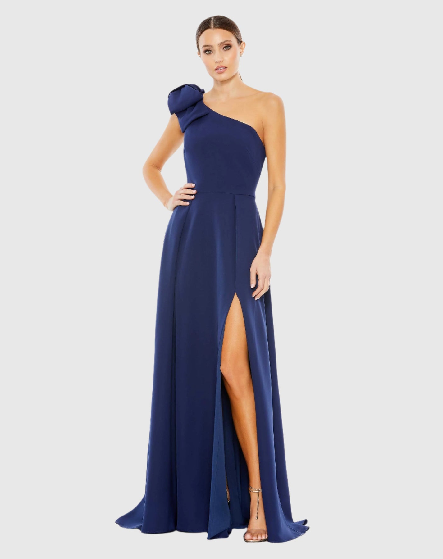 Bow One Shoulder A Line Gown – Mac Duggal