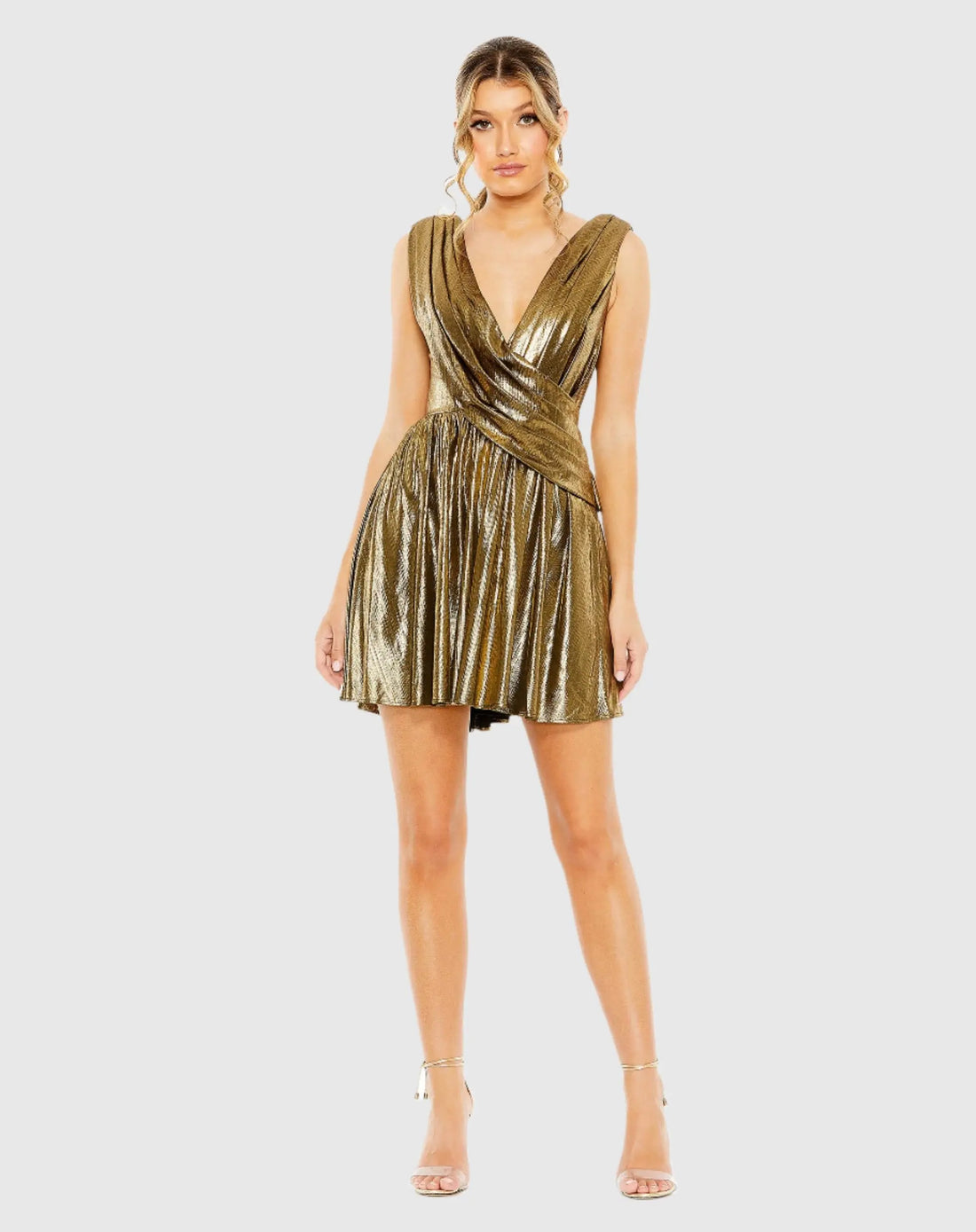gold a line mini dress Sheer Luck Gold Bondage A-line Mini Dress CHINASQUAD