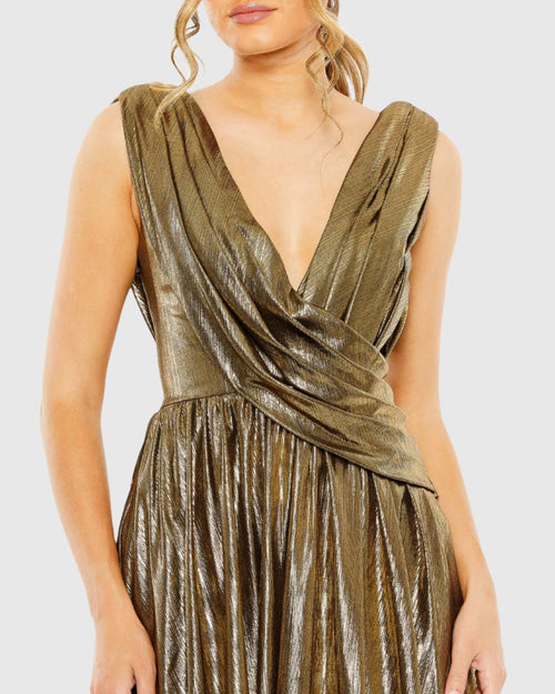 Sleeveless Cowl Detail A Line Mini Dress - FINAL SALE