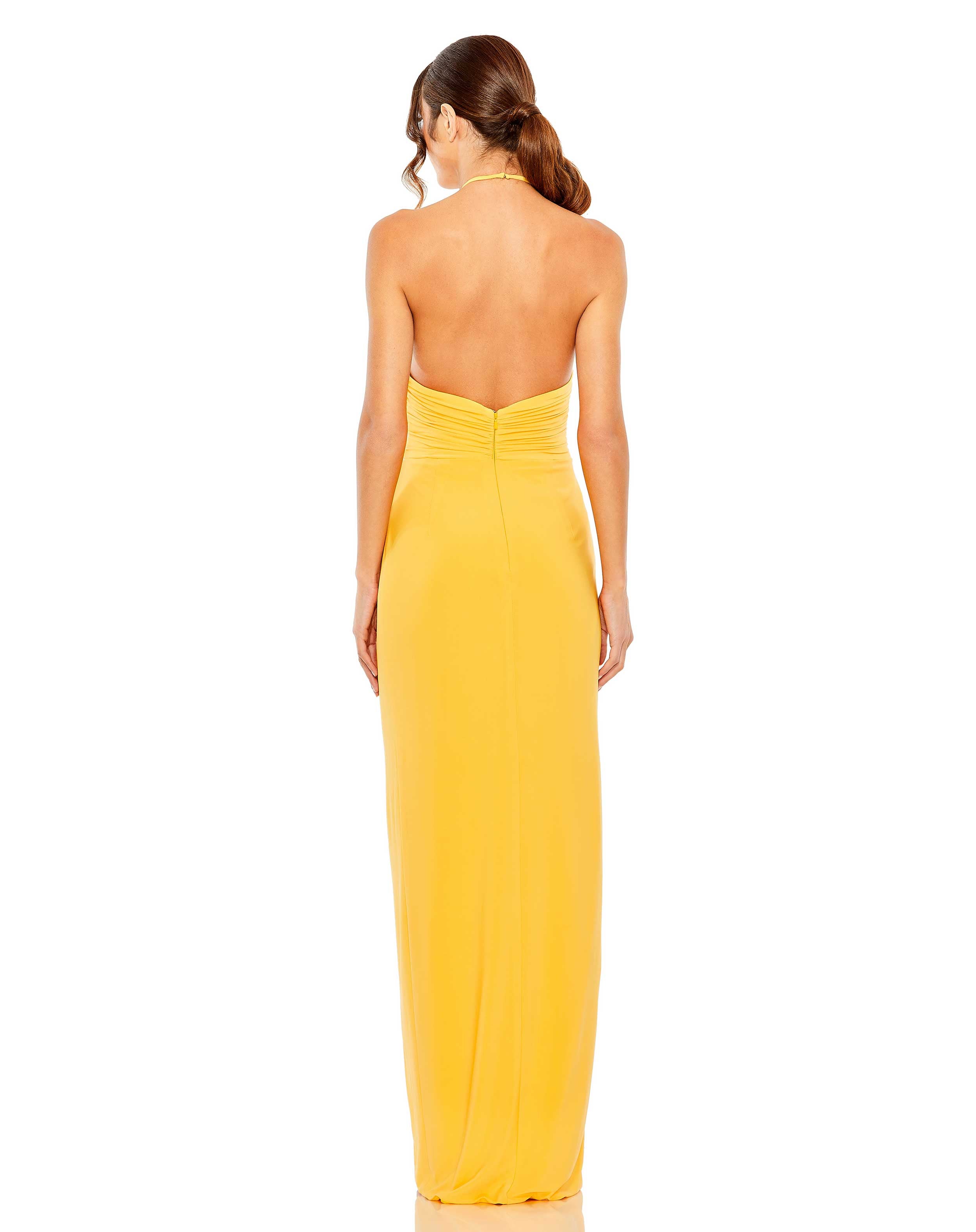 Brynn Halter Neck Dress - Yellow – The Self Styler
