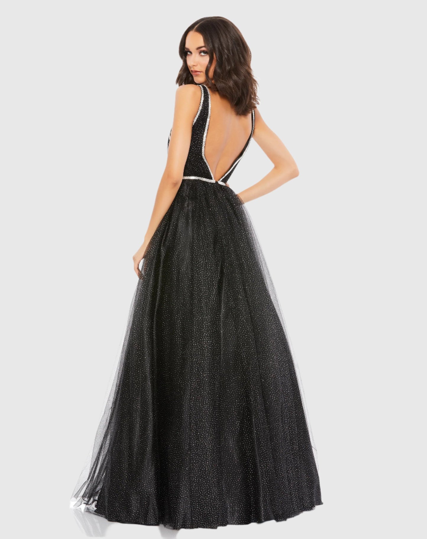 Rhinestone Detailed Tulle Ball Gown - FINAL SALE