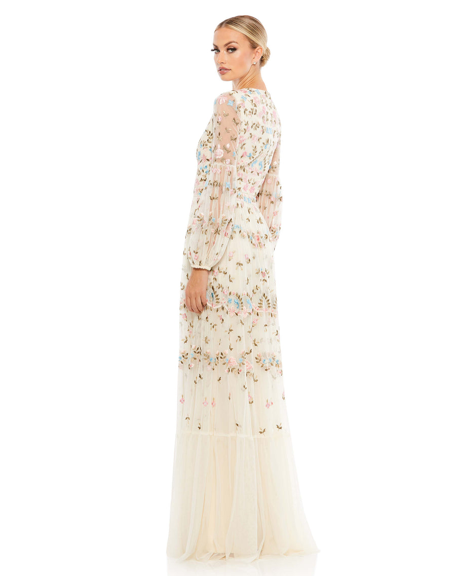 Embroidered Blouson Sleeve Gown – Mac Duggal