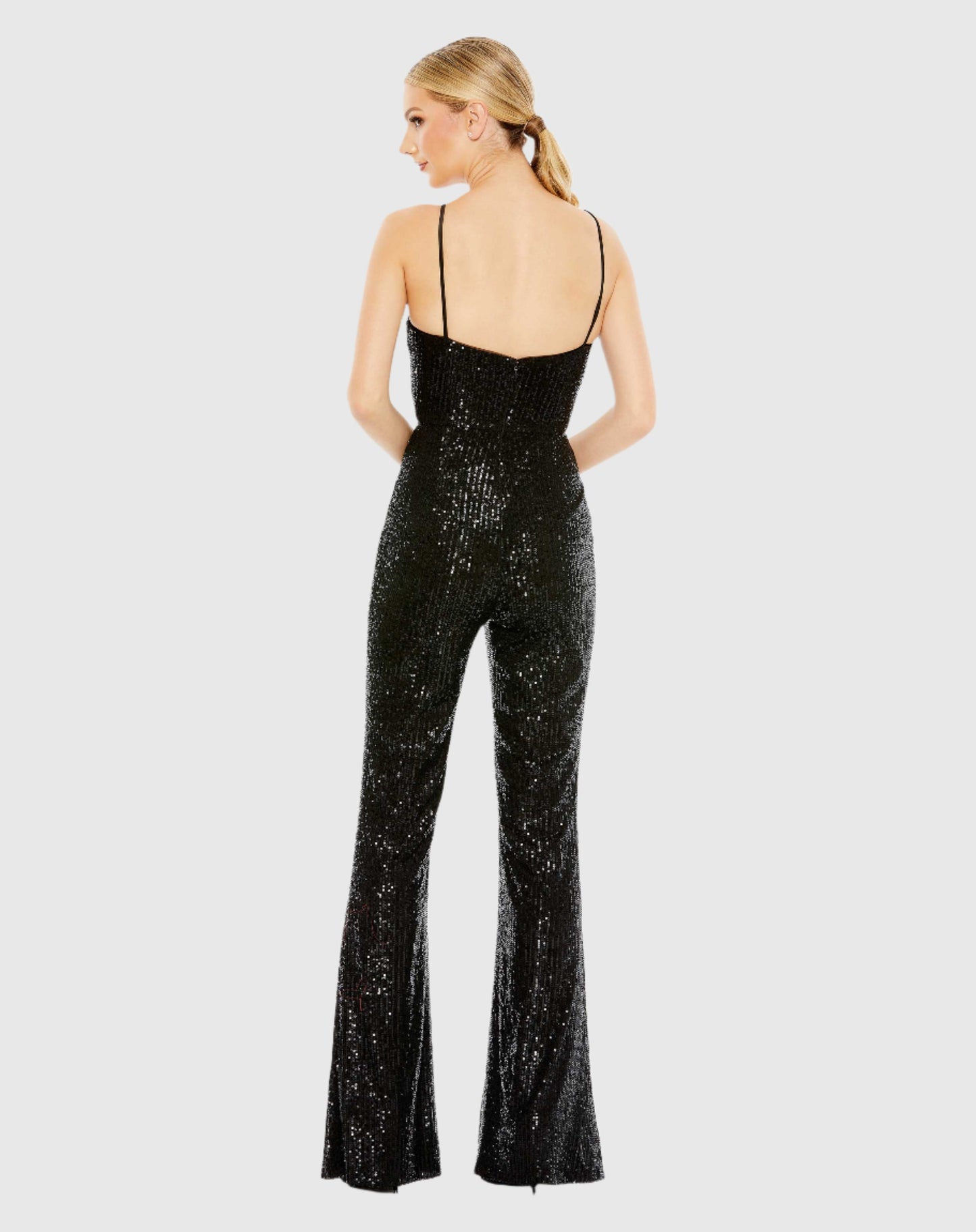 Sequined Spaghetti Strap Cut Out Jumpsuit - FINAL SALE