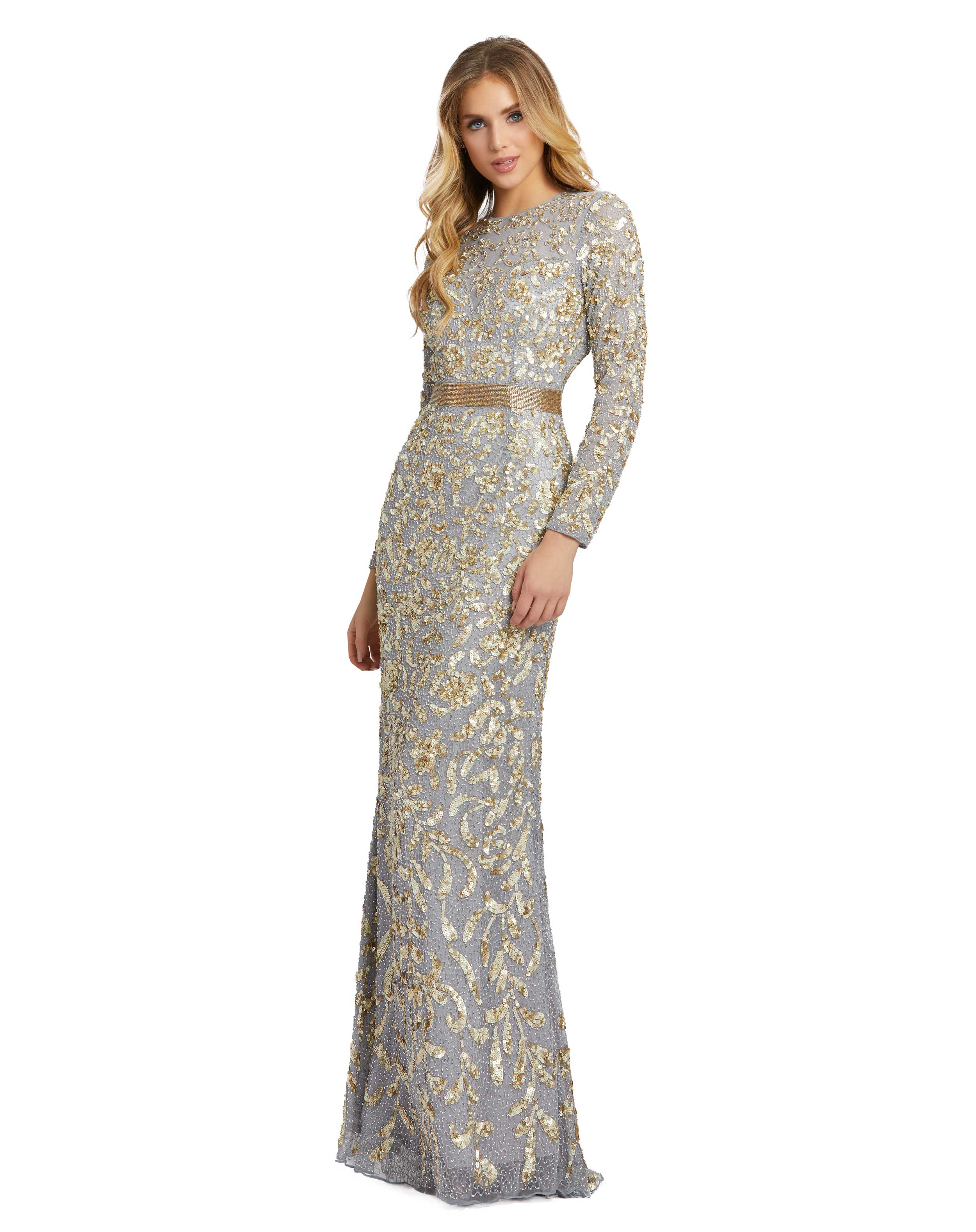 Long Sleeve Embellished Gown – Mac Duggal