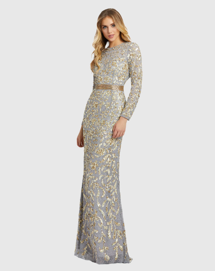 Long Sleeve Embellished Gown – Mac Duggal