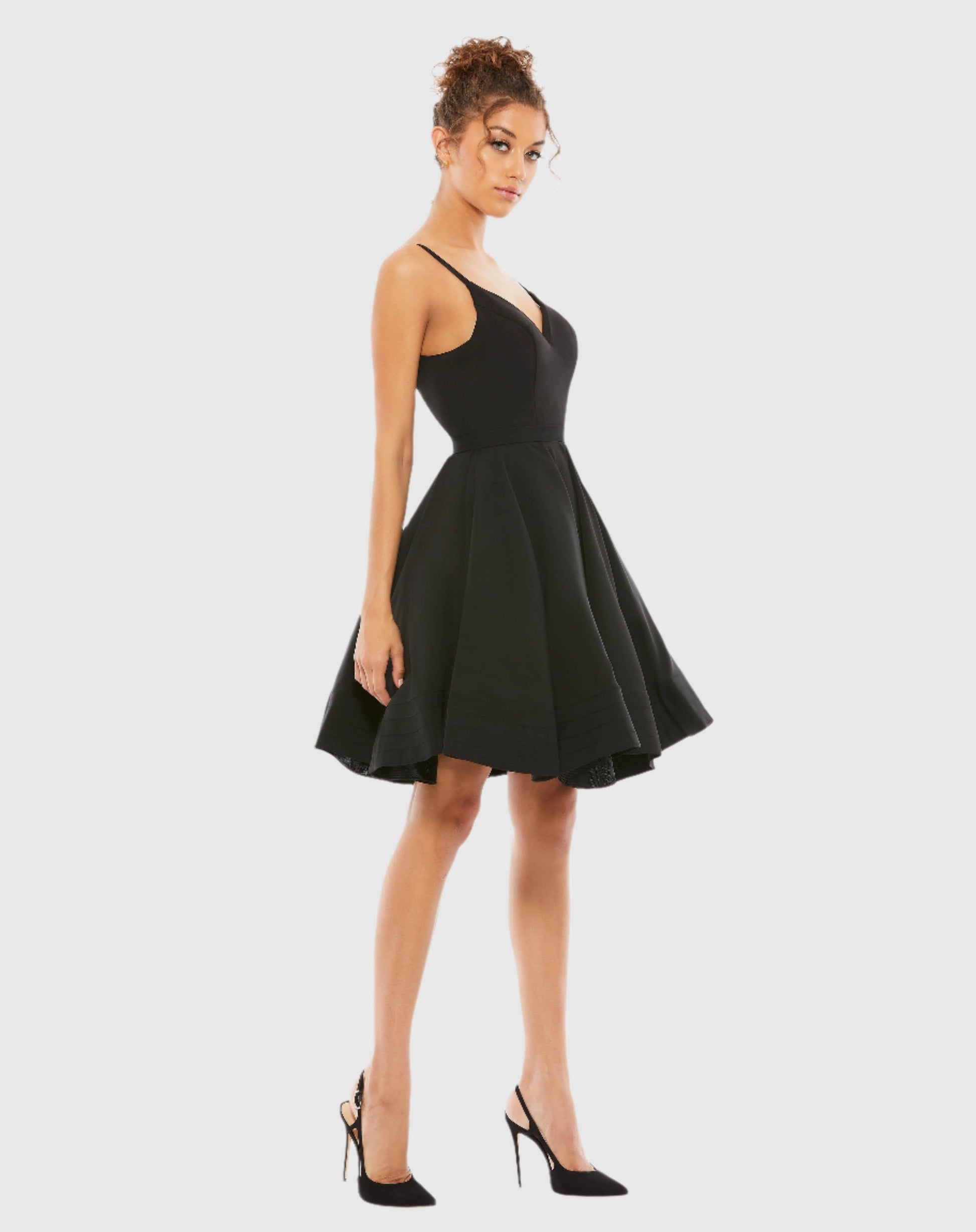 Black Low Back A-Line Party Dress - Mac Duggal Black Low Back A-Line Party Dress - Mac Duggal