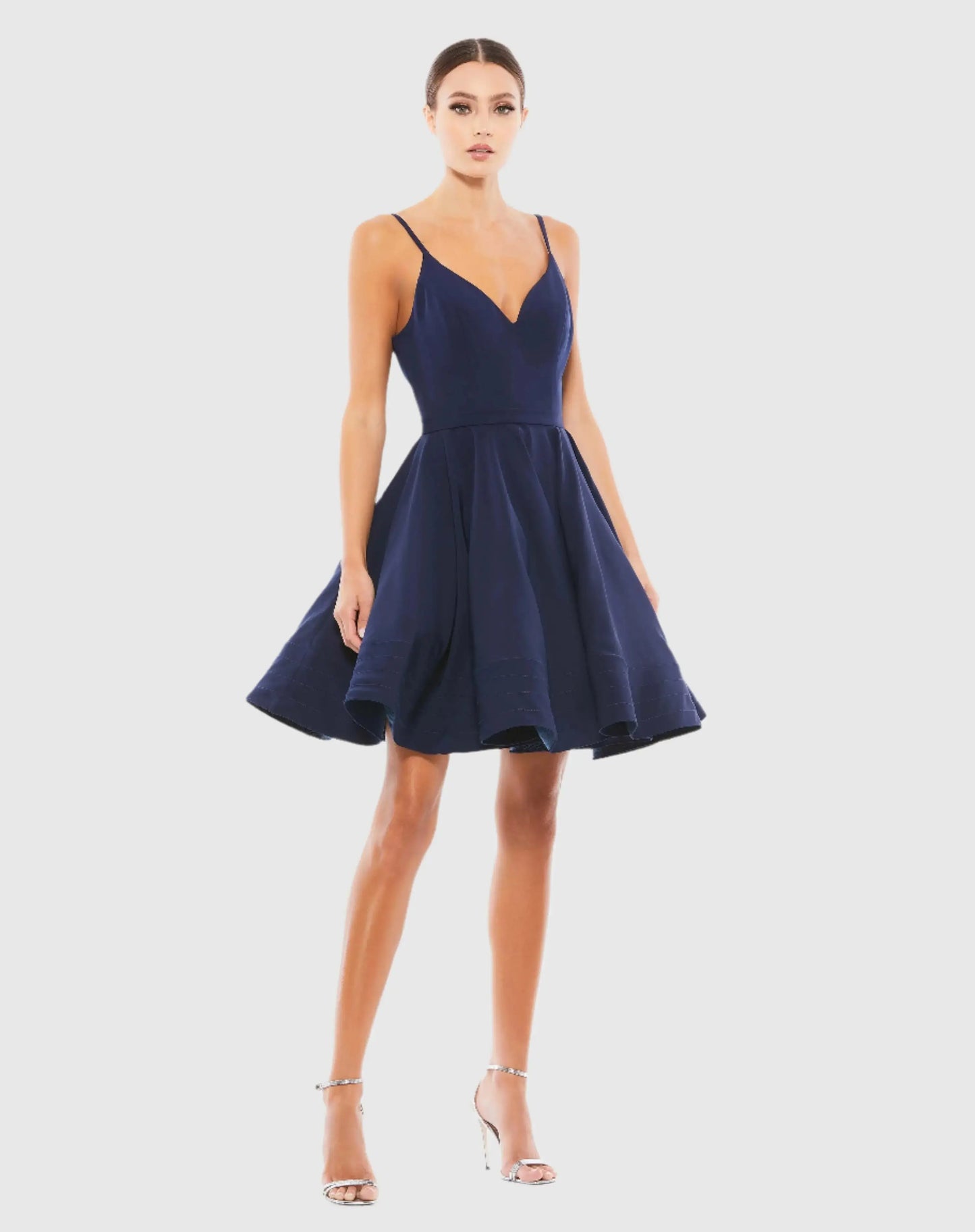 Navy Low Back A-Line Party Dress - Ieena for Mac Duggal