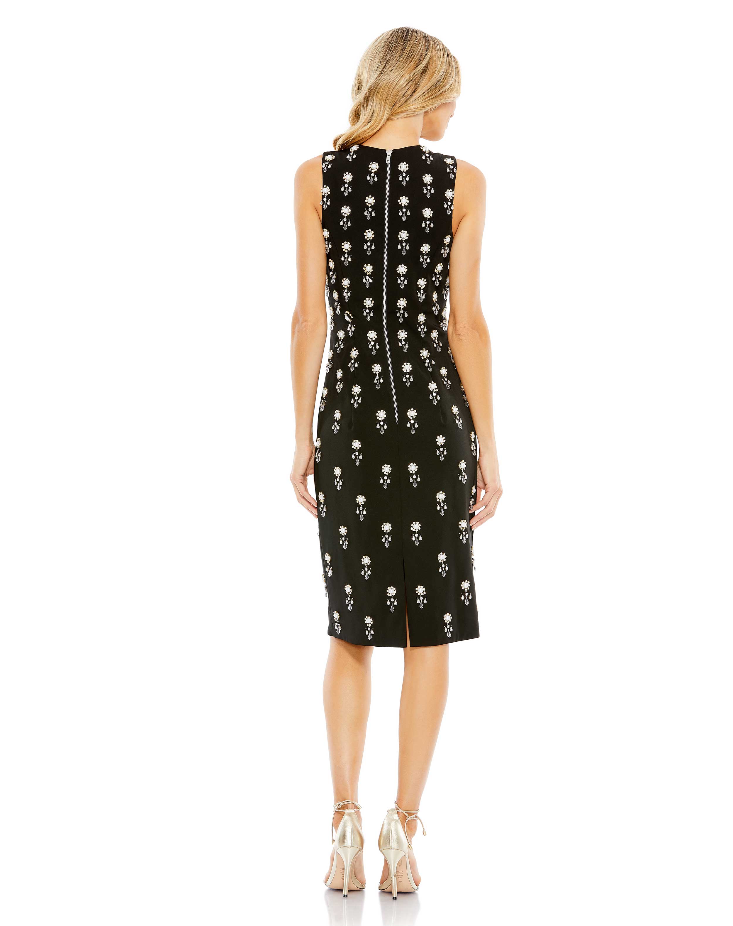 Embellished Sleeveless Fitted Cocktail Dress - FINAL SALE