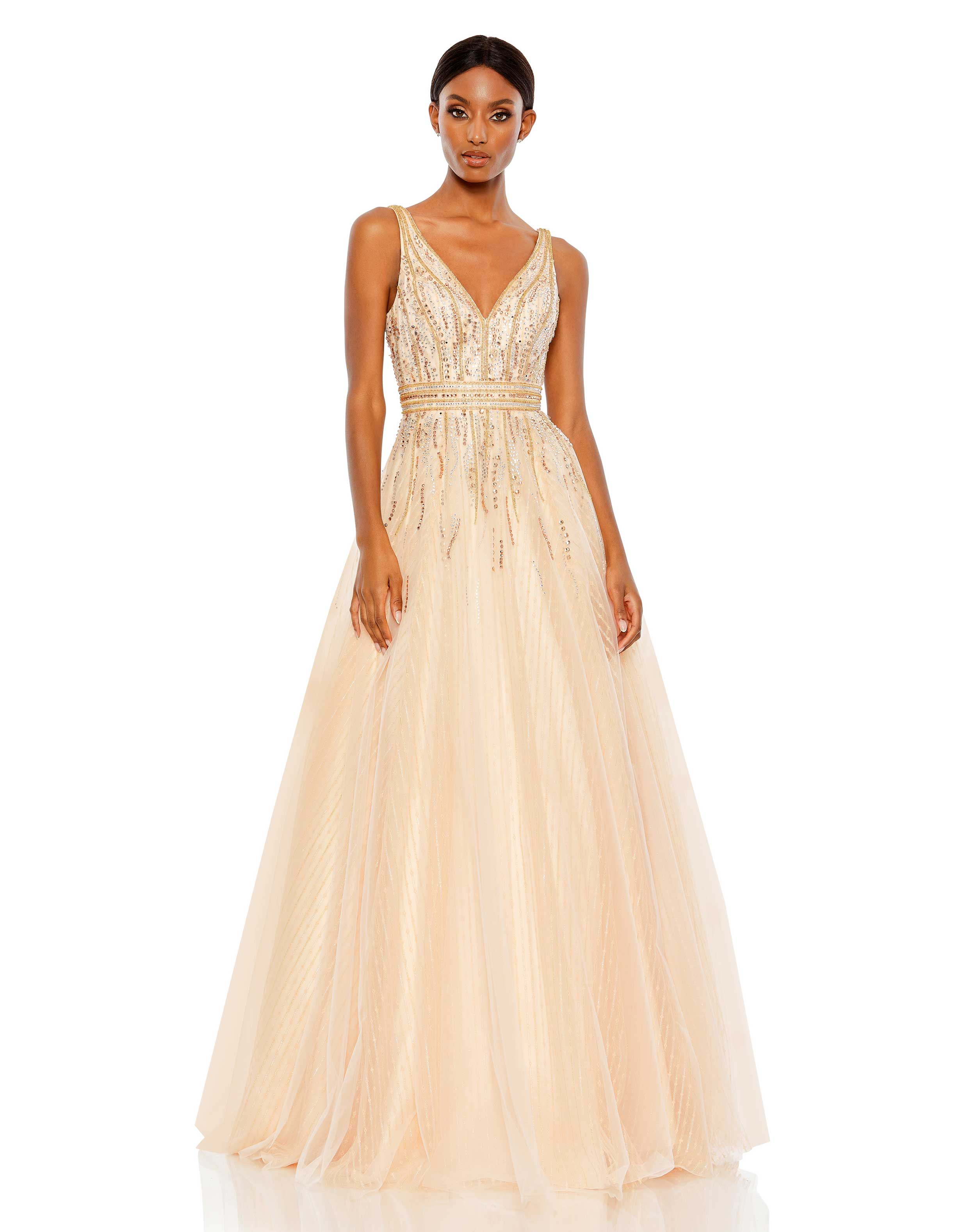 Jewel Encrusted Tulle Ball Gown