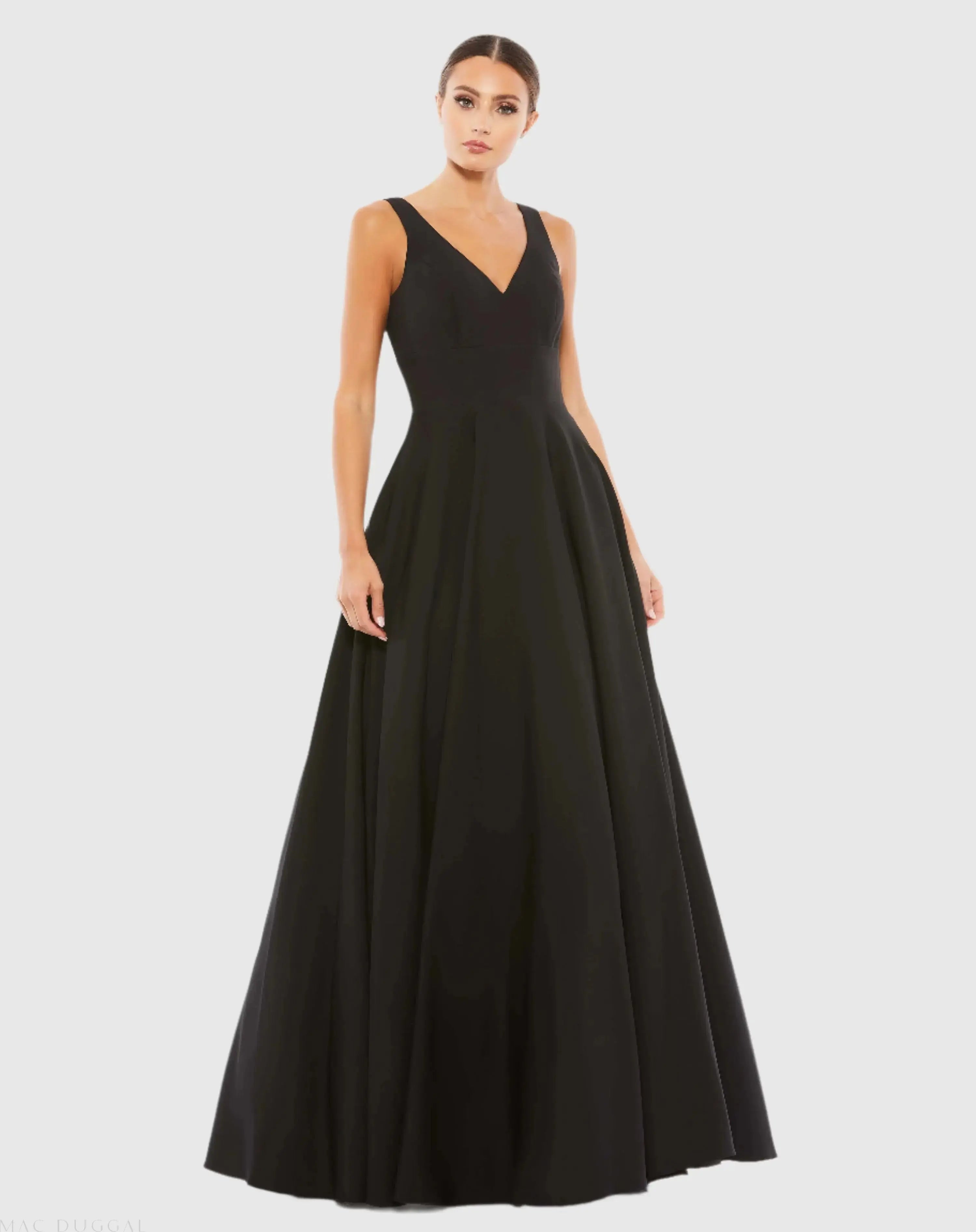 Black Classic Sleeveless A-Line Gown with Pockets - Ieena for Mac Duggal