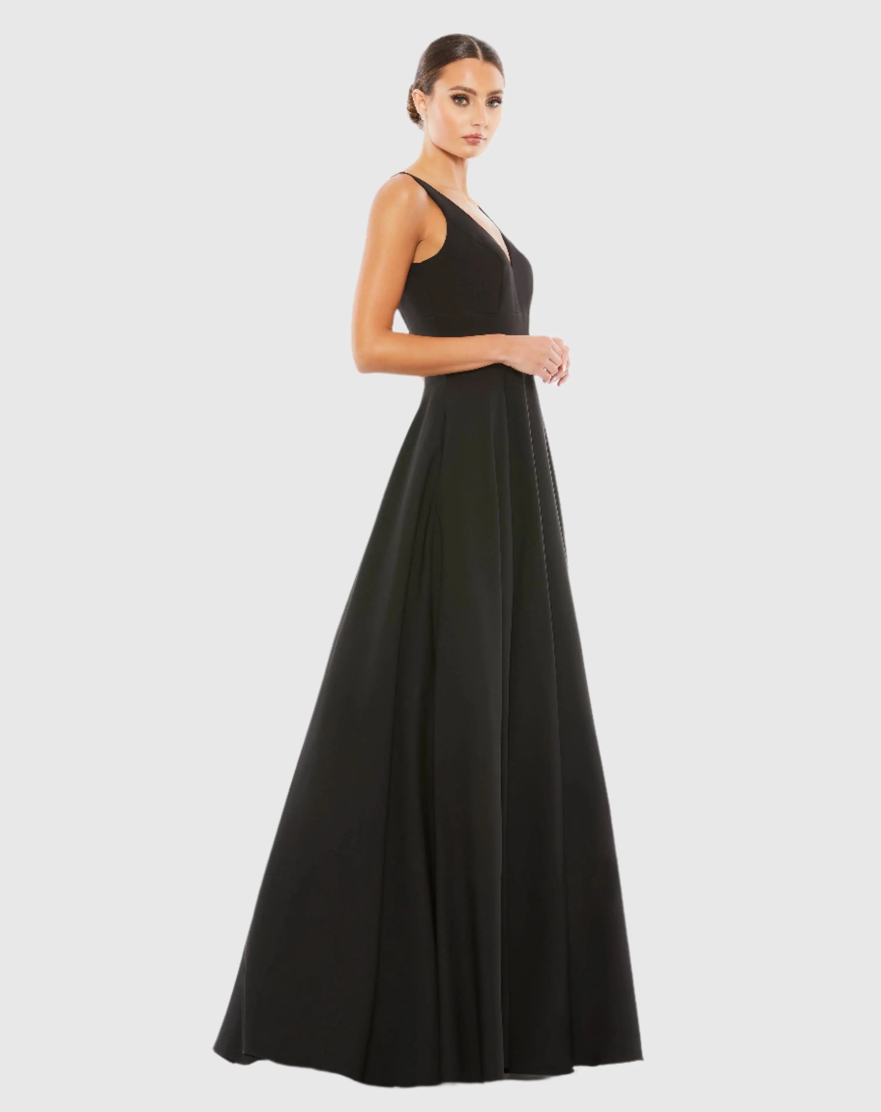 Black Classic Sleeveless A-Line Gown with Pockets - Ieena for Mac Duggal