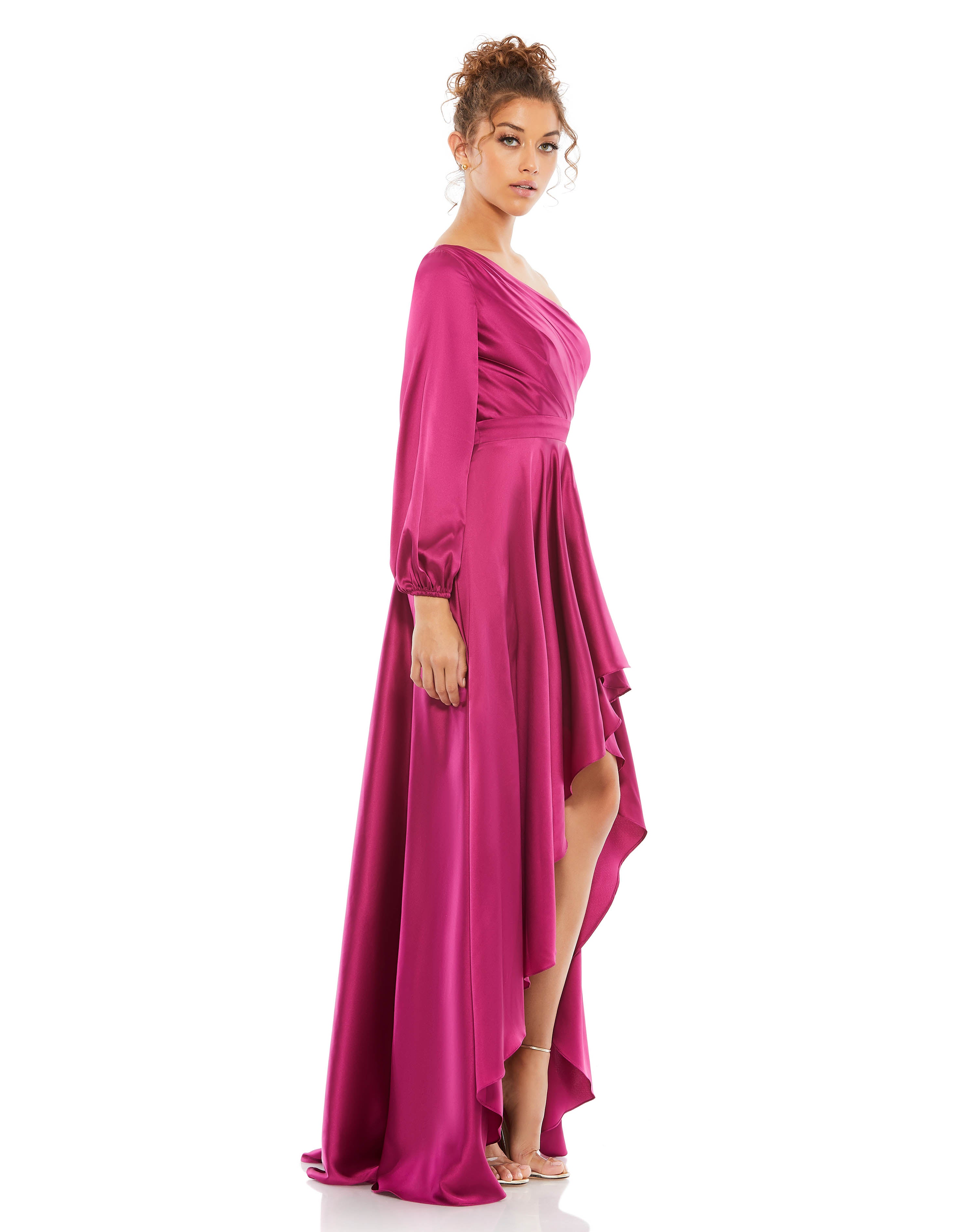 High Low One Shoulder Flowy Gown – Mac Duggal