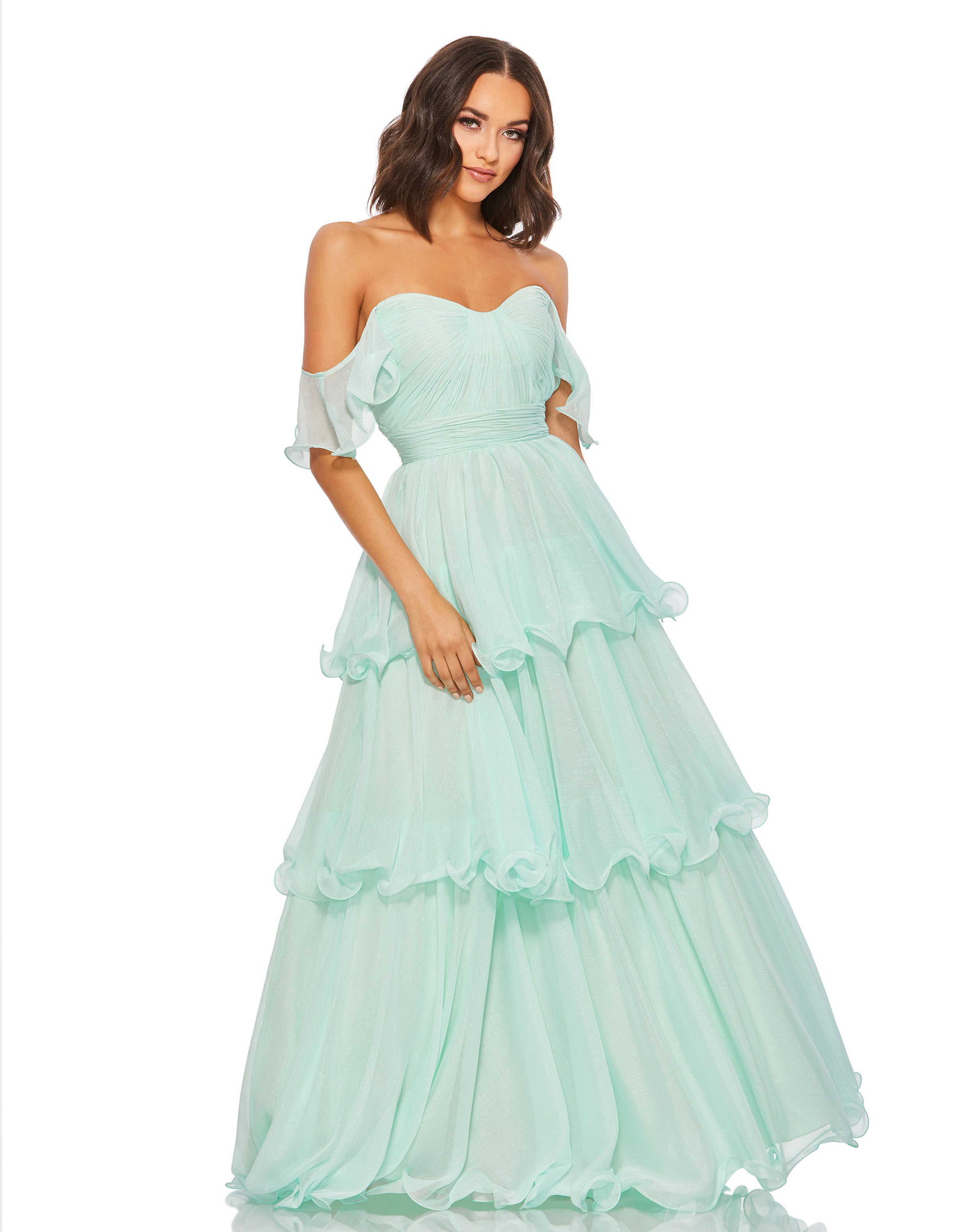 Tiered Chiffon Ball Gown