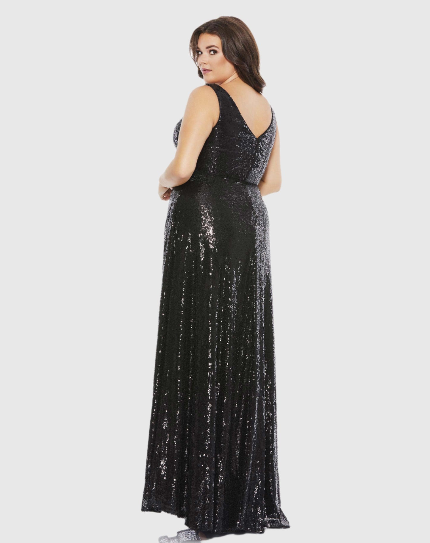 Sexy Back Sequined Evening Gown