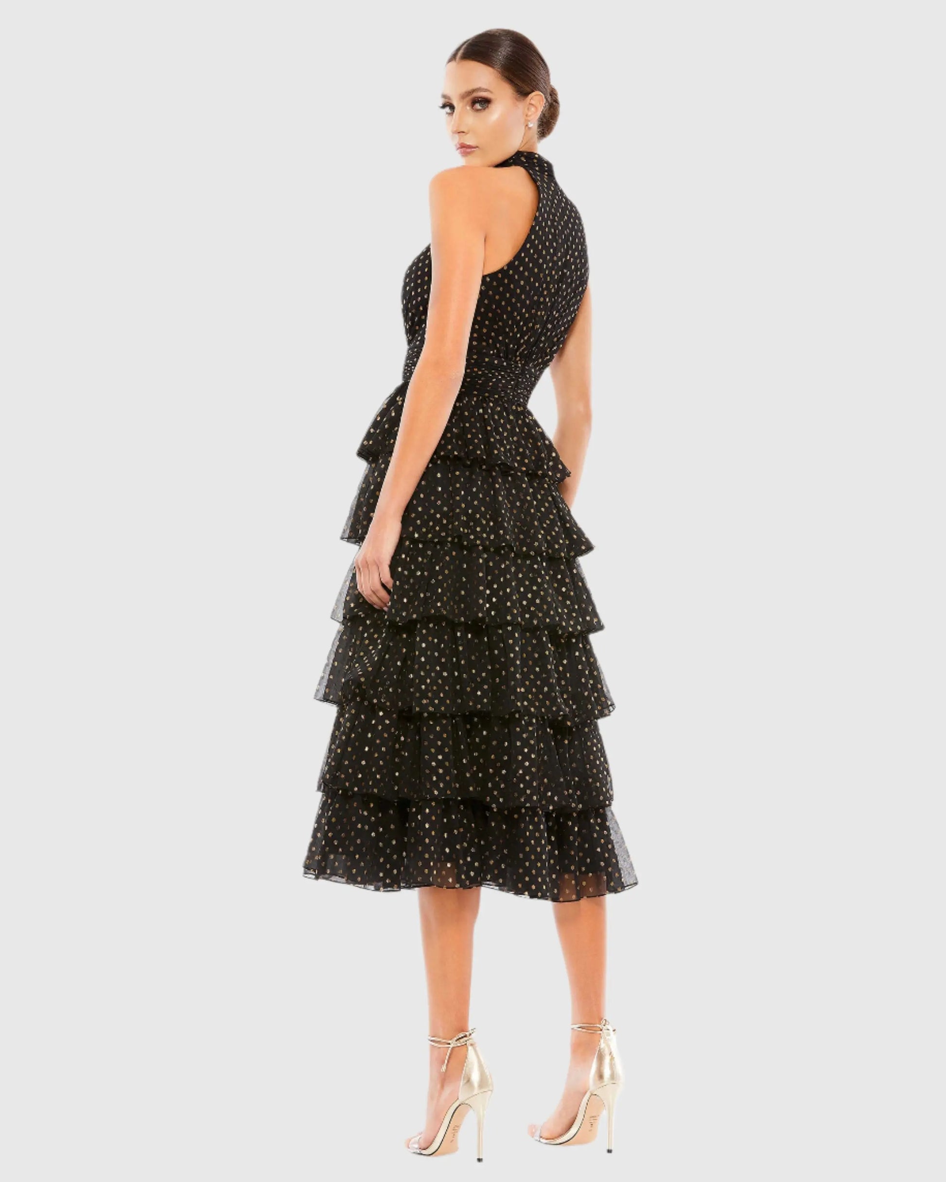 Layered Polka Dot Cocktail Dress - Mac Duggal Layered Polka Dot Cocktail Dress - Mac Duggal