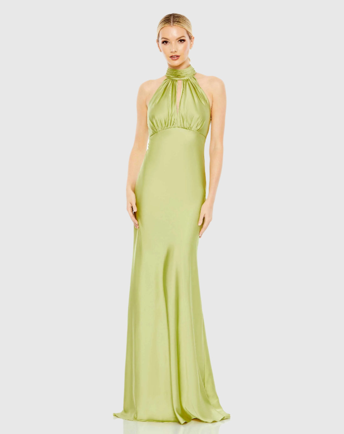 Keyhole Halter Empire Waist Gown