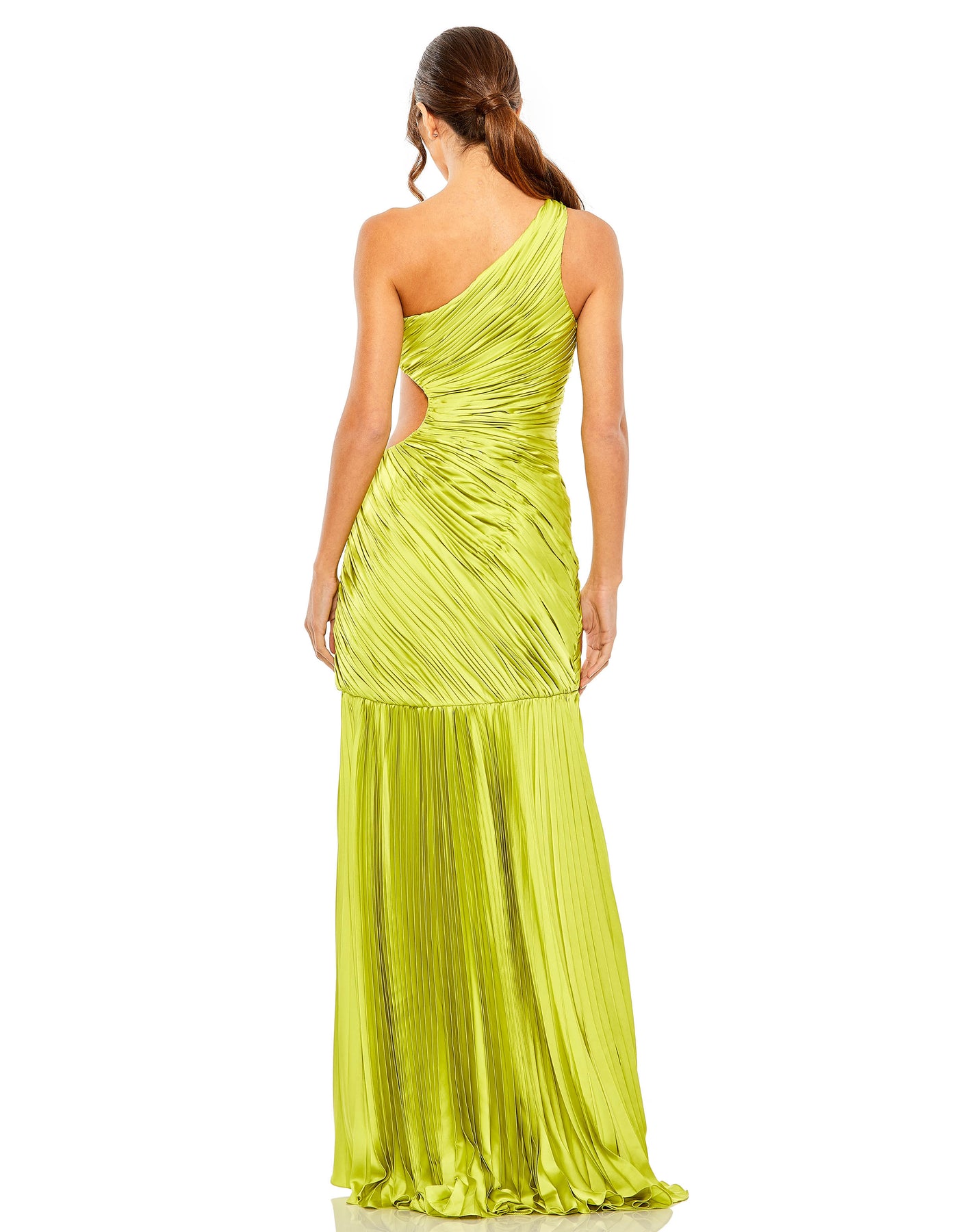 Side Cut-Out One-Shoulder Pleated Gown – Mac Duggal