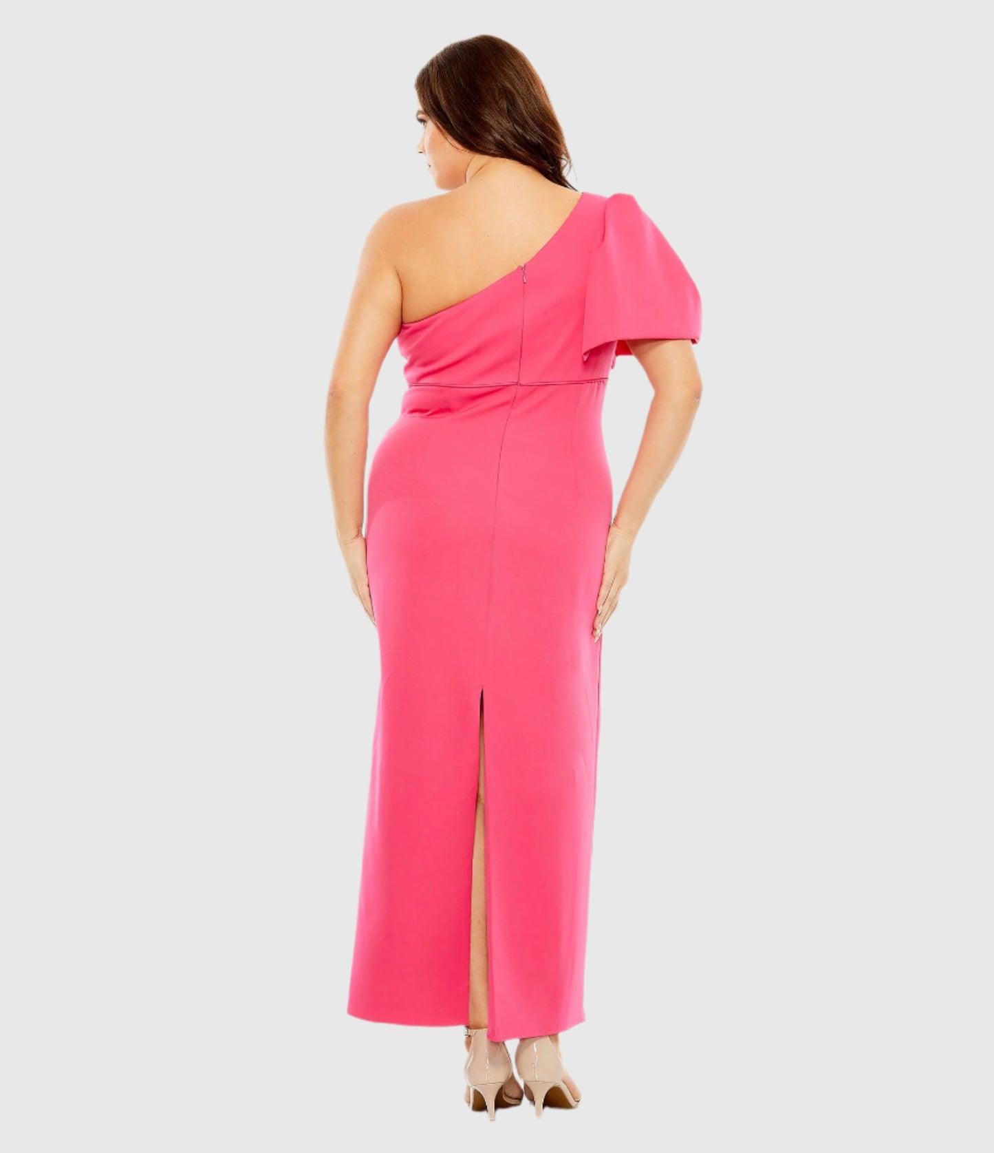 Robe asymétrique en crêpe longueur thé (Plus) - VENTE FINALE