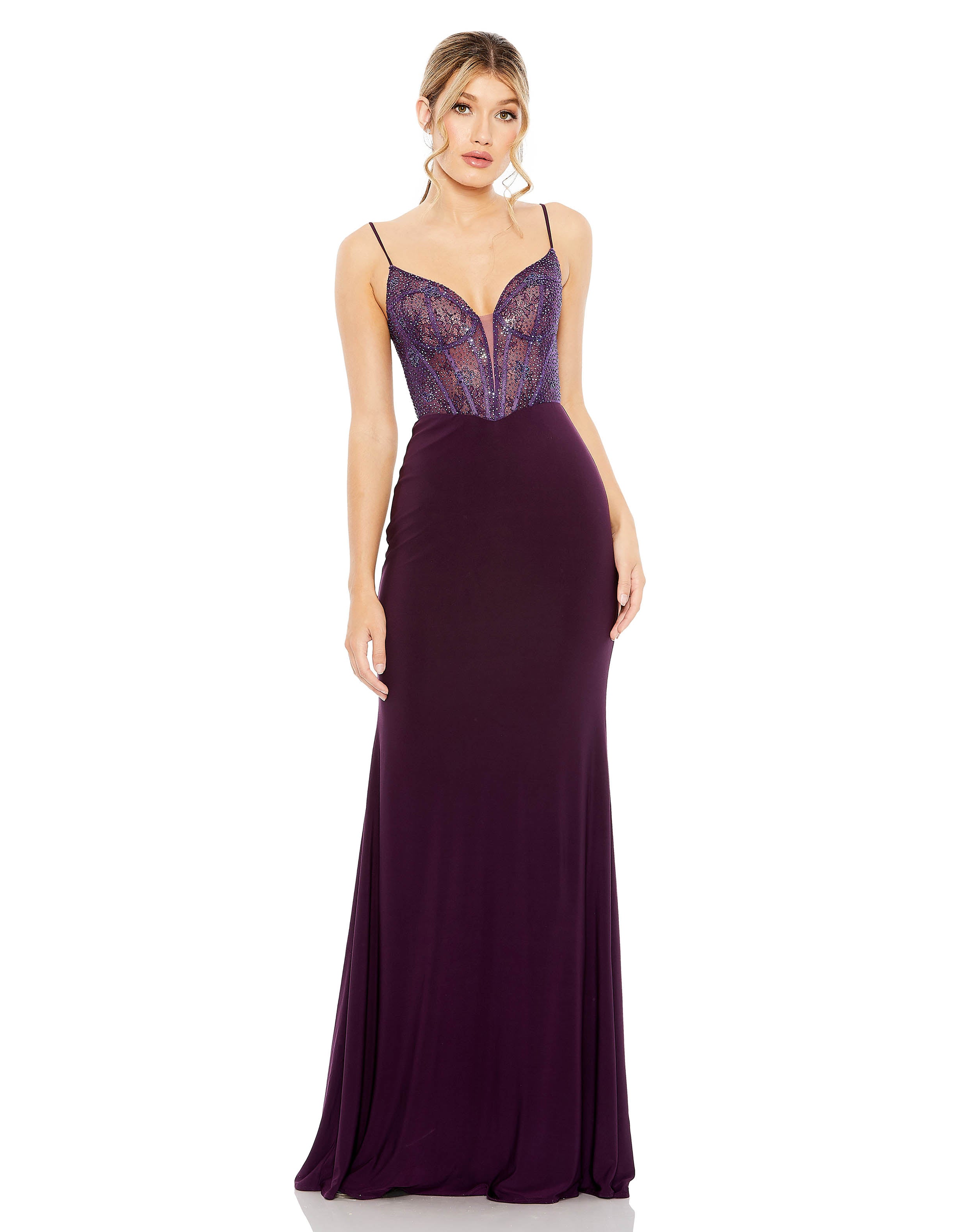 Sweet Heart Mesh Embellished Gown