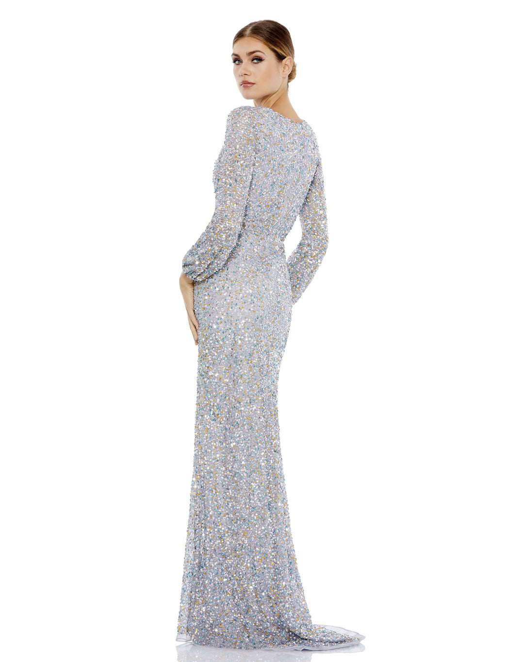 Multi-Colored Sequin Long Sleeve Gown – Mac Duggal