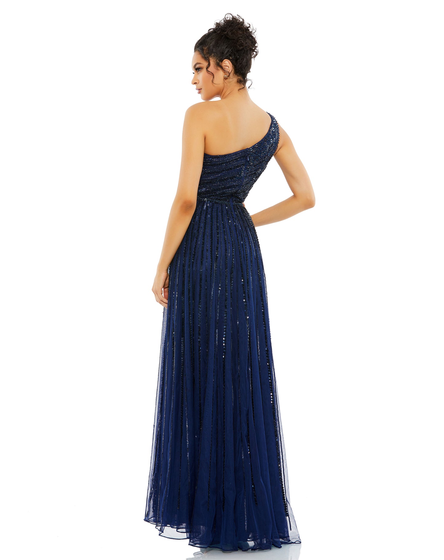 Verziertes One-Shoulder-A-Linien-Kleid