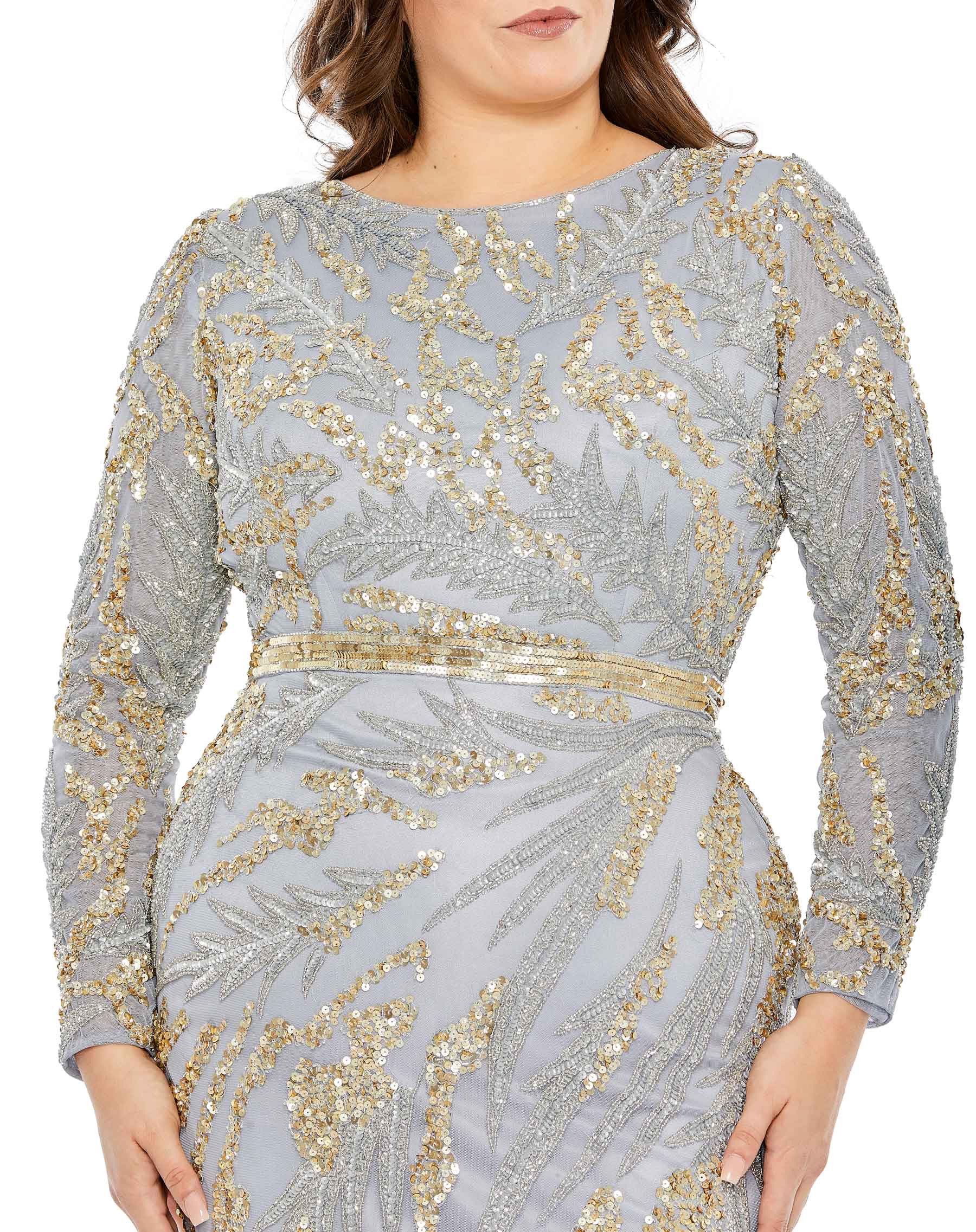 Long Sleeve High Neckline Embellished Gown – Mac Duggal
