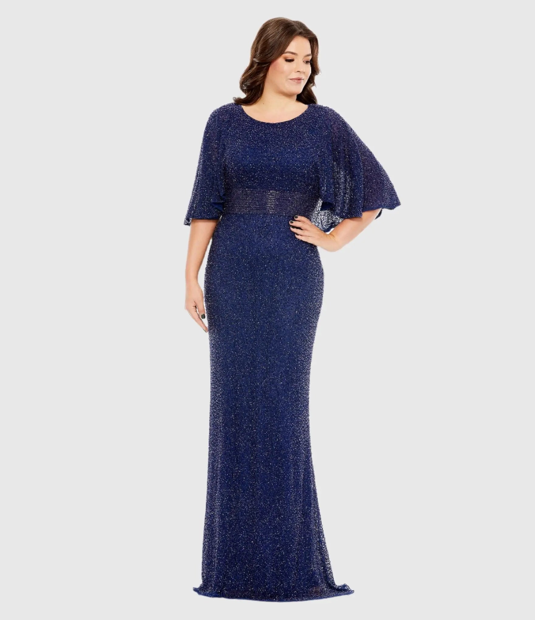 Embellished Cape Sleeve Dress – Mac Duggal
