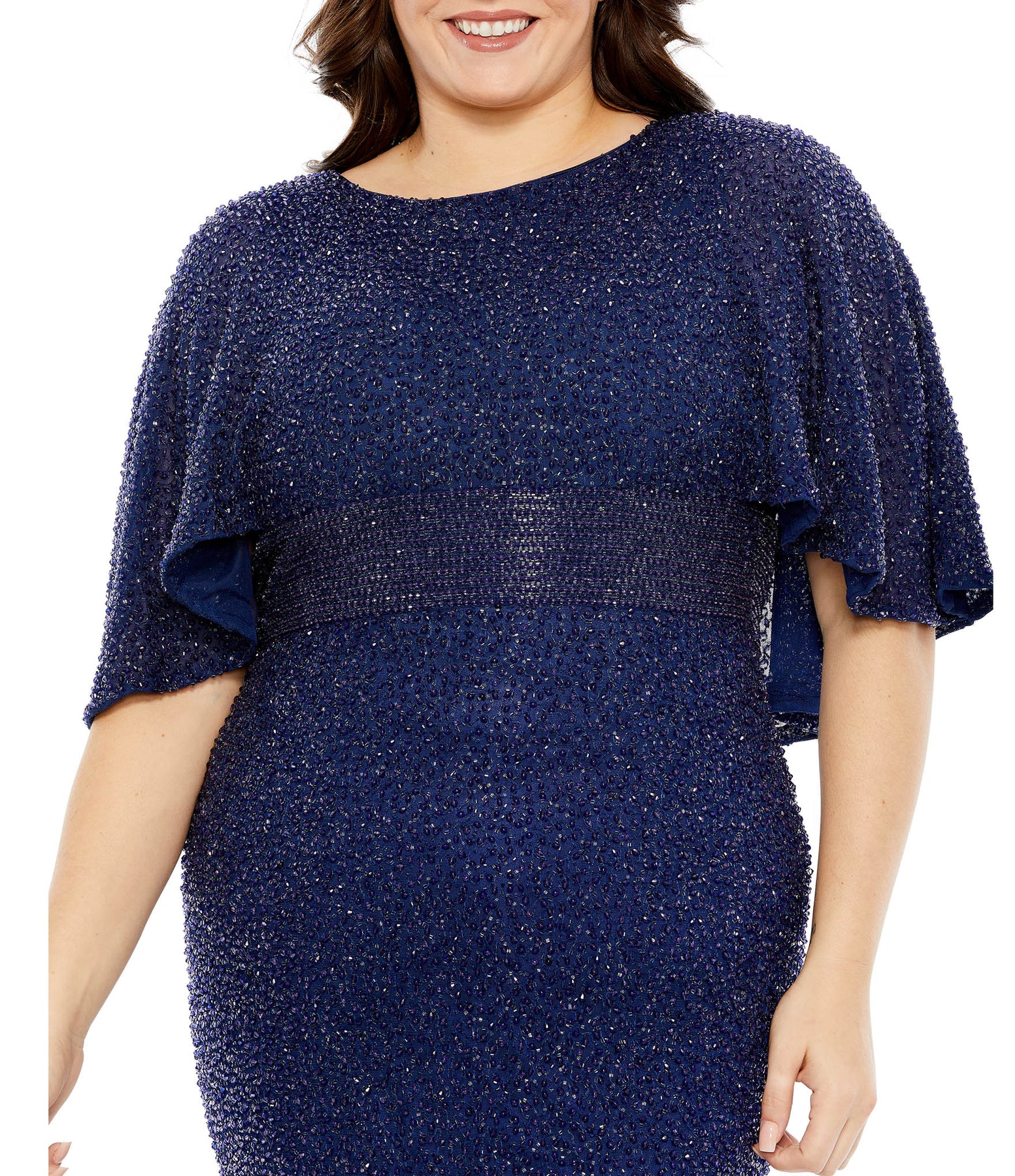 Embellished Cape Sleeve Dress – Mac Duggal