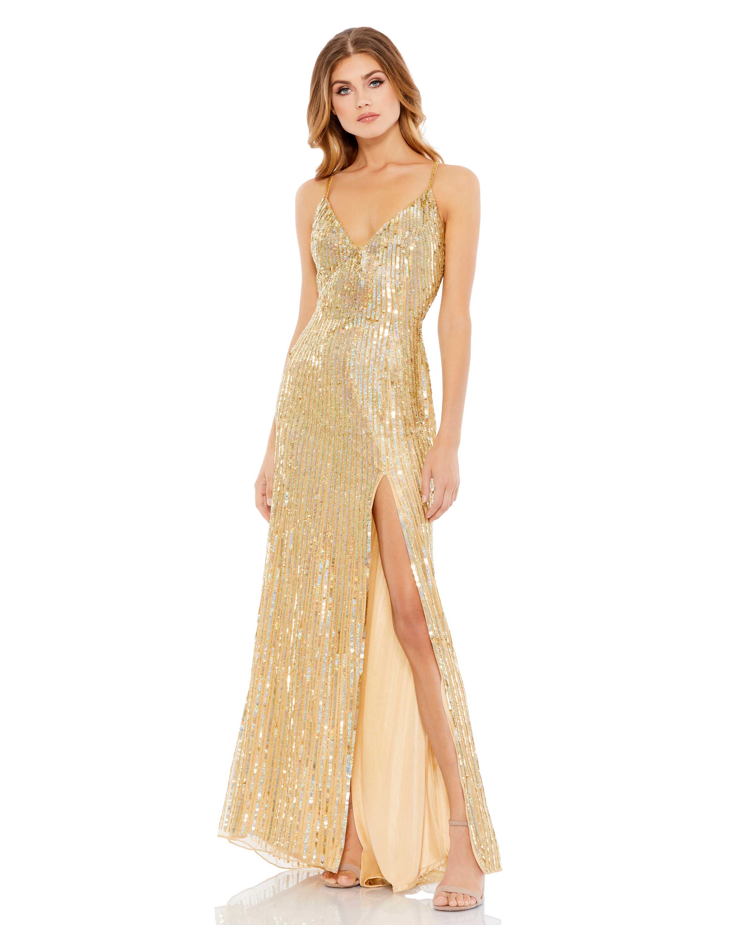 Strappy Back Sequin Gown