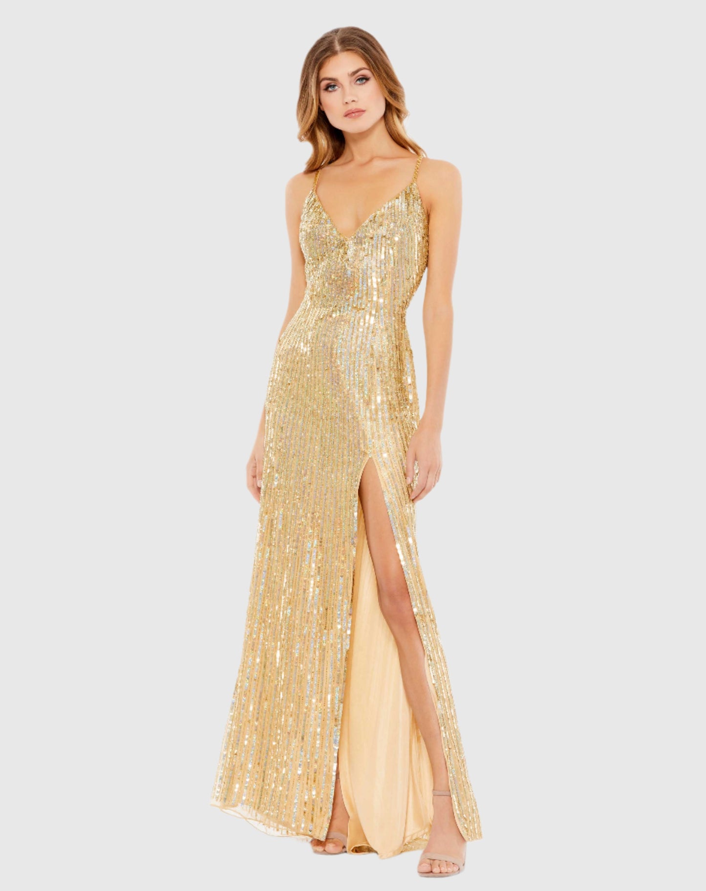 Strappy Back Sequin Gown