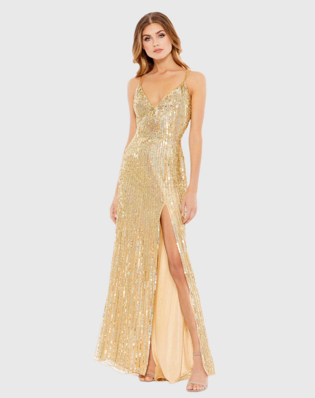 Strappy Back Sequin Gown