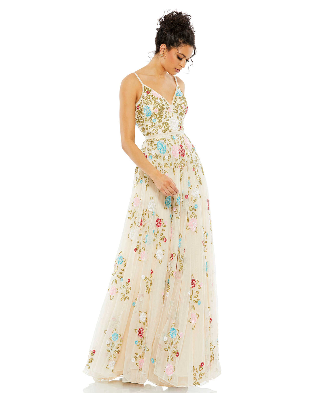 Embellished Floral Sequined Gown – Mac Duggal