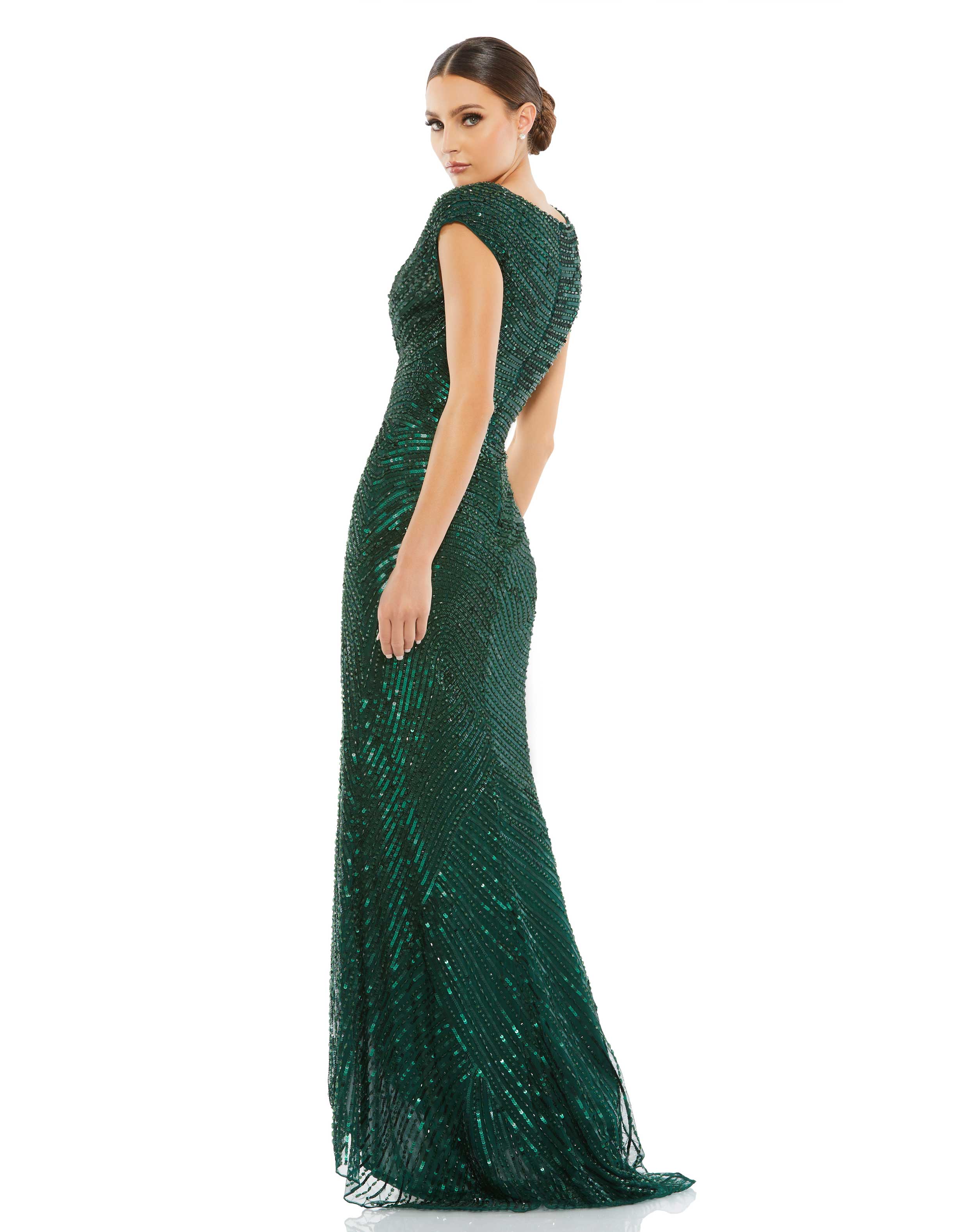 Cap Sleeve Sequined Evening Gown – Mac Duggal