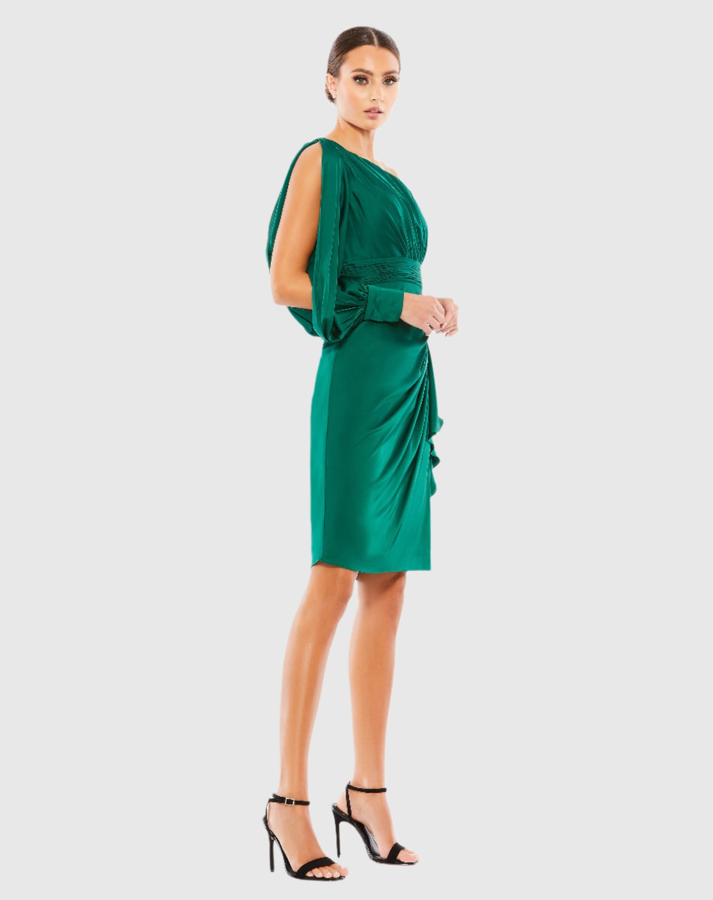 Satin One Sleeve Cocktail Dress