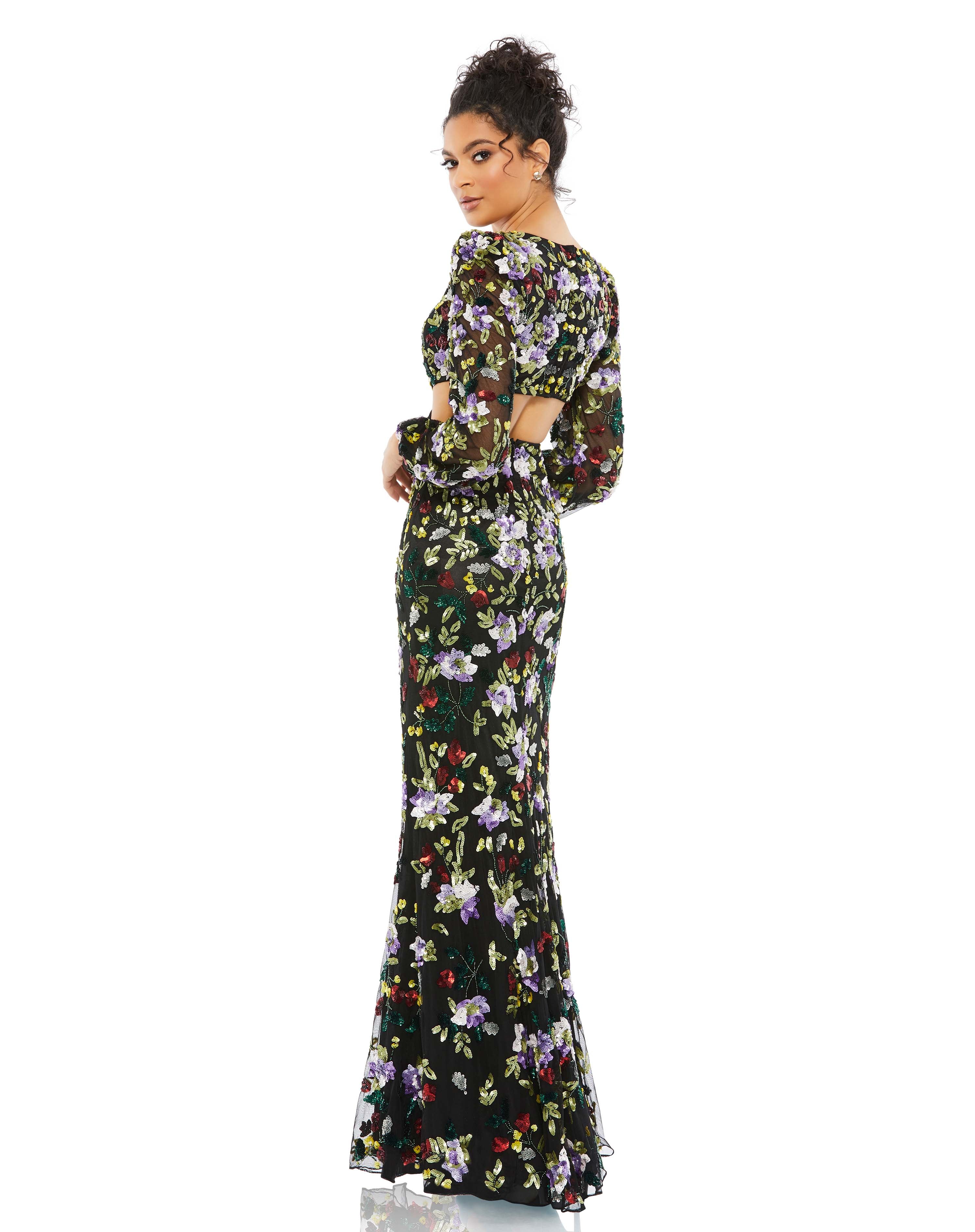Floral Sequined Cutout Dress - FINAL SALE