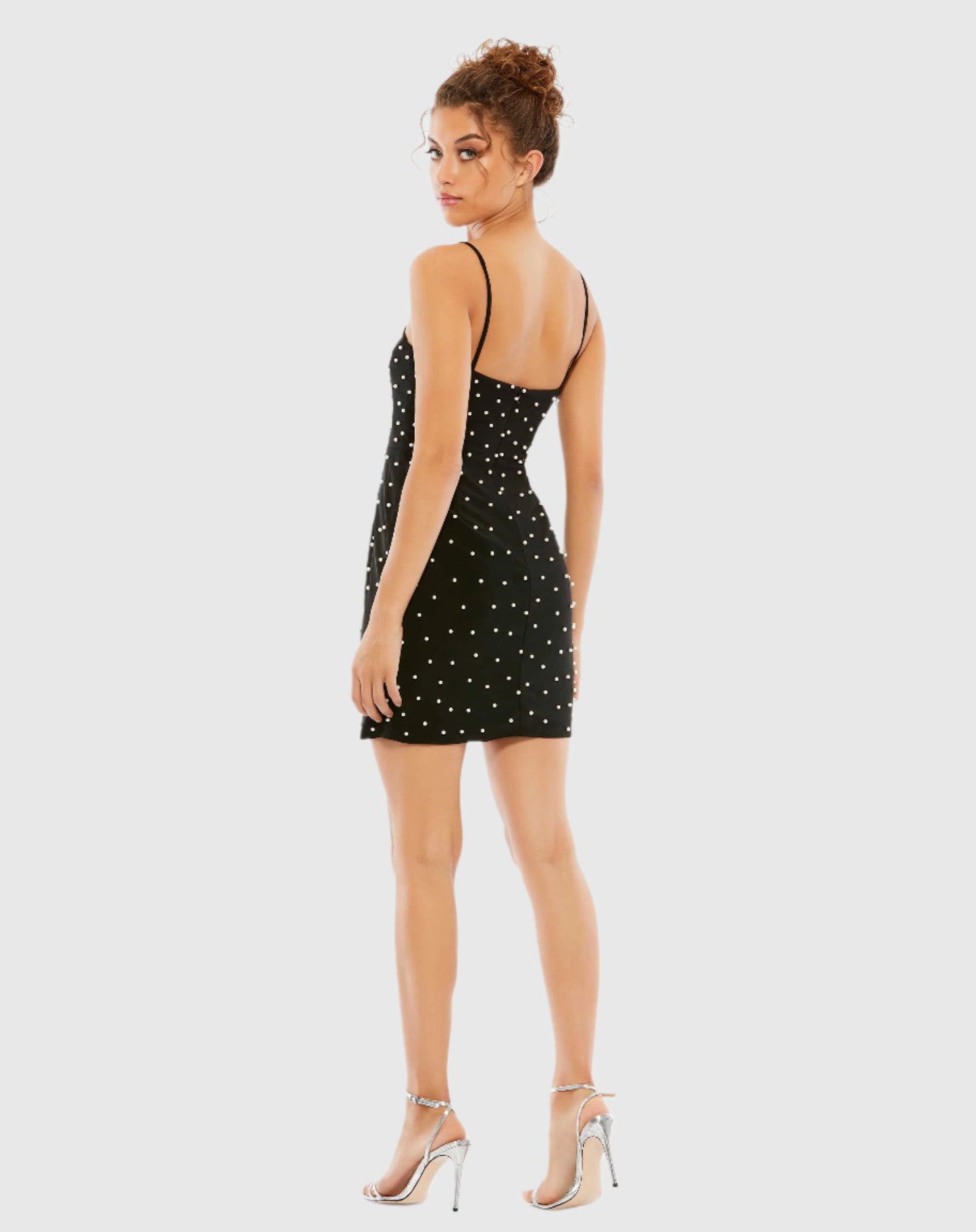 Sleeveless Pearl Encrusted Sweetheart Mini Dress - FINAL SALE