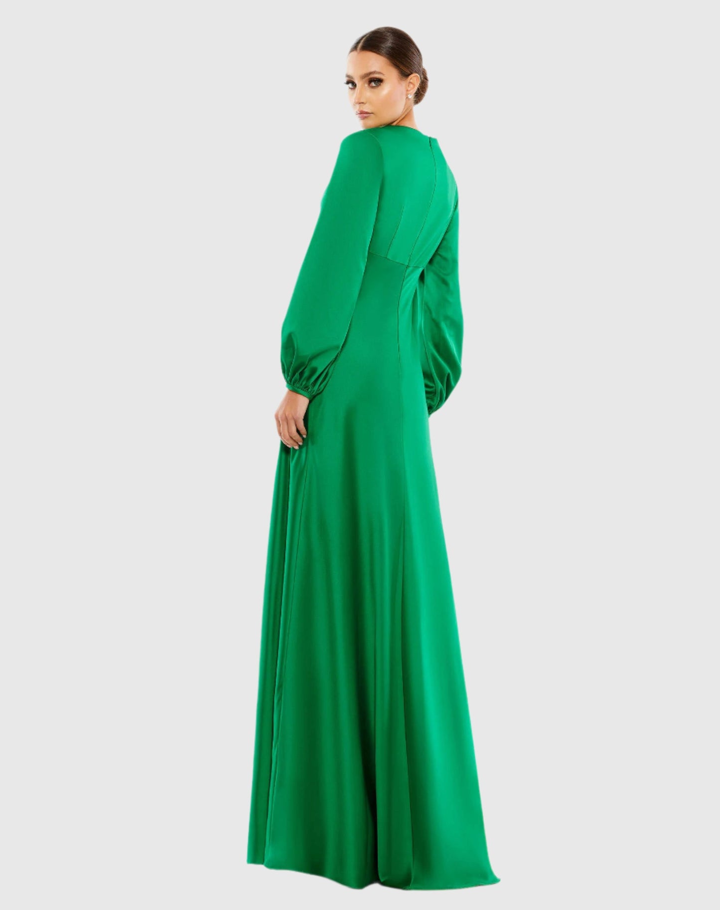 Charmeuse Empire Waist Blouson Sleeve Gown