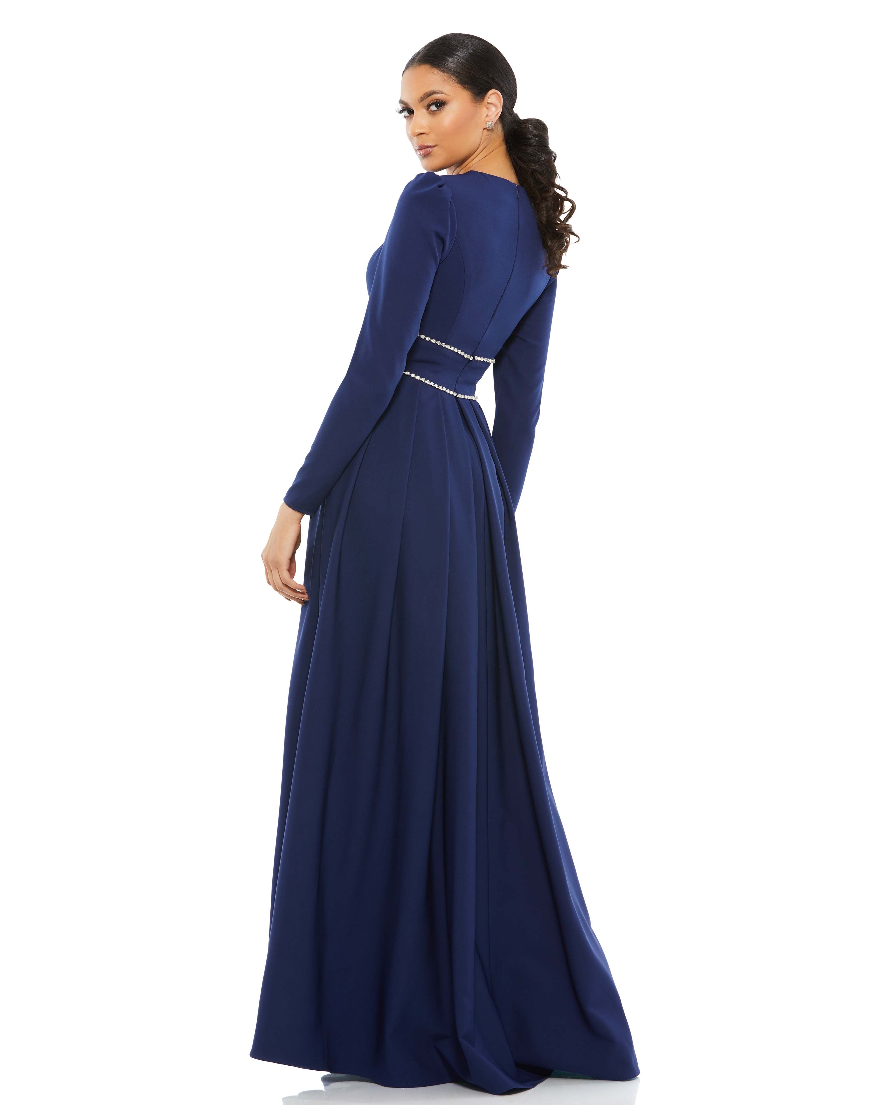 A-Line Rhinestone Waist Evening Gown