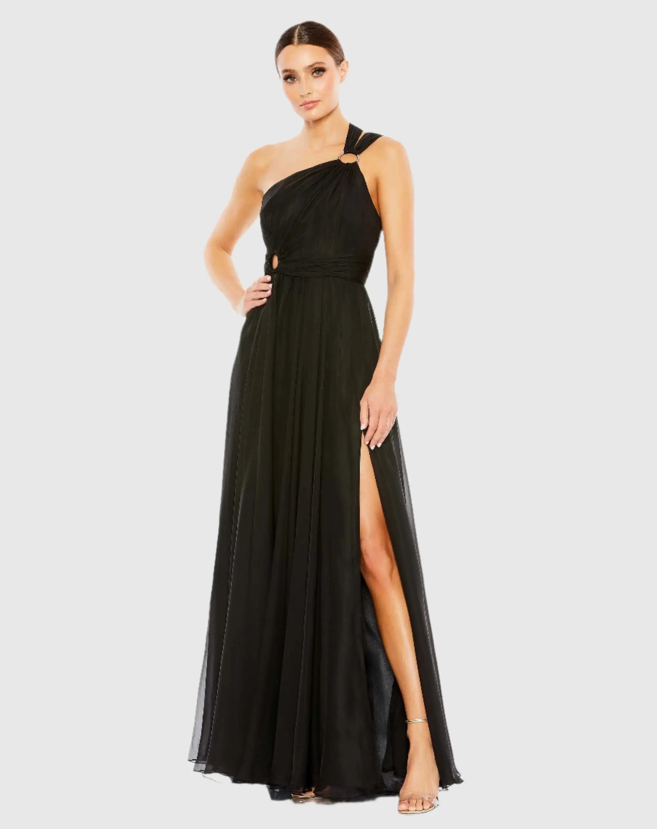 Strappy One Shoulder A Line Gown - Mac Duggal