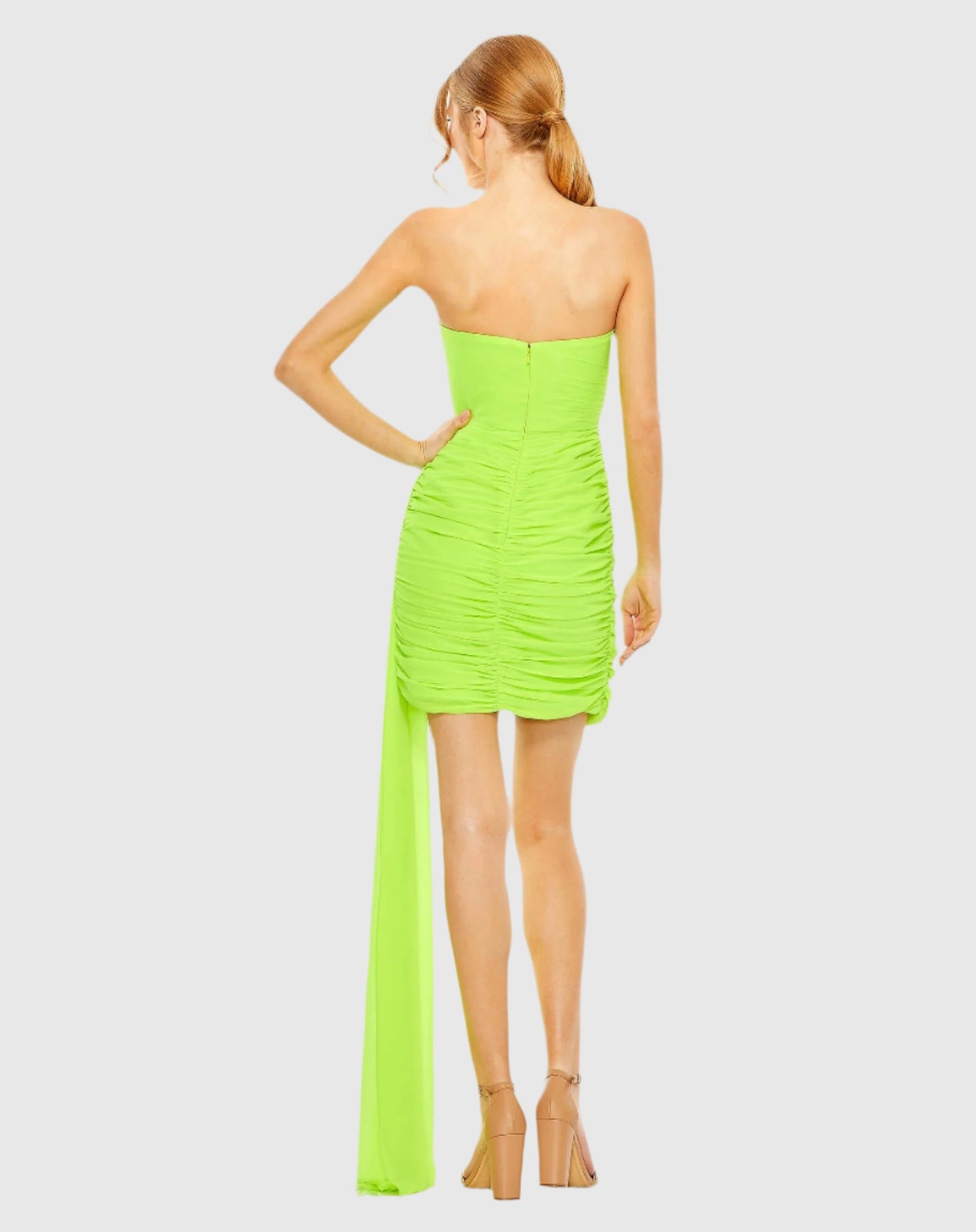 Strapless Ruched Faux Wrap Dress - FINAL SALE