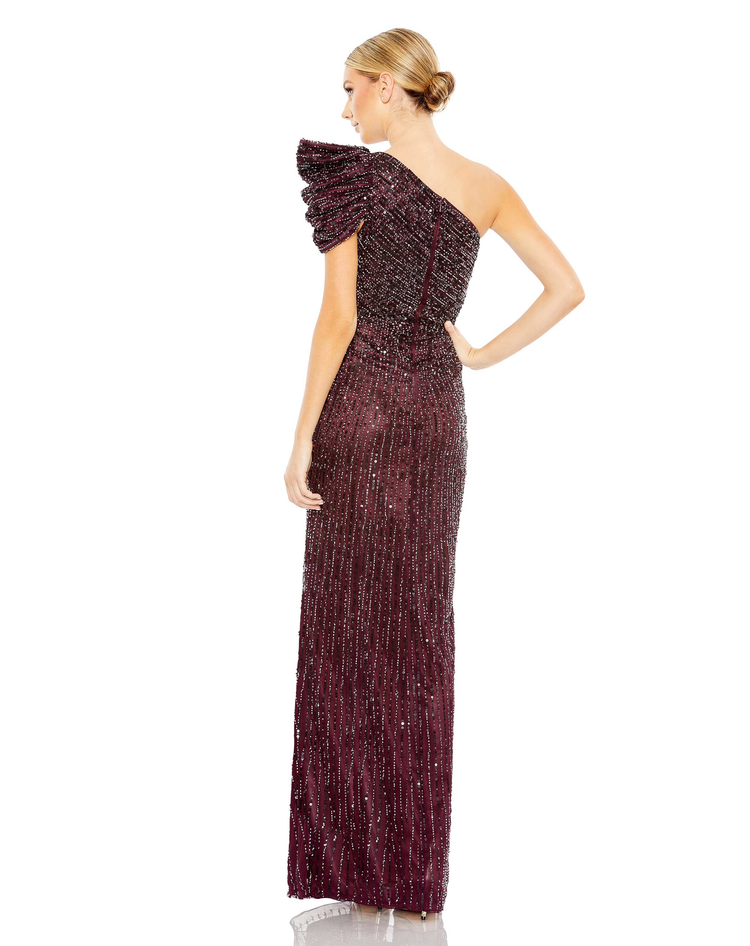 Embellished Puff One Shoulder Gown – Mac Duggal