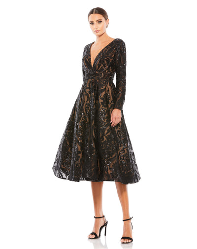 Sequin Embellished A-Line Cocktail Dress – Mac Duggal