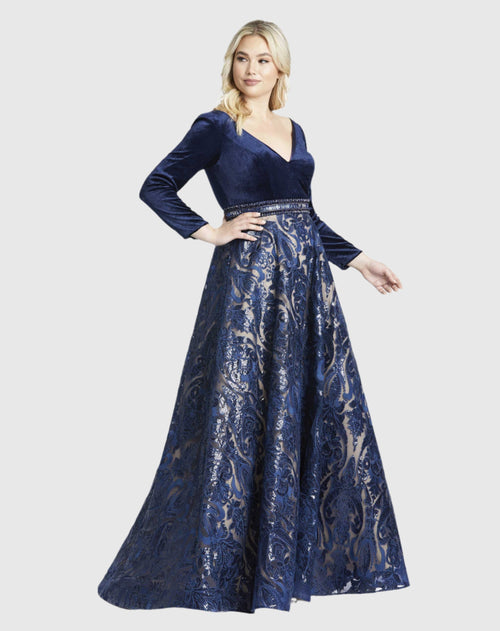 Midnight Velvet A-Line Evening Gown