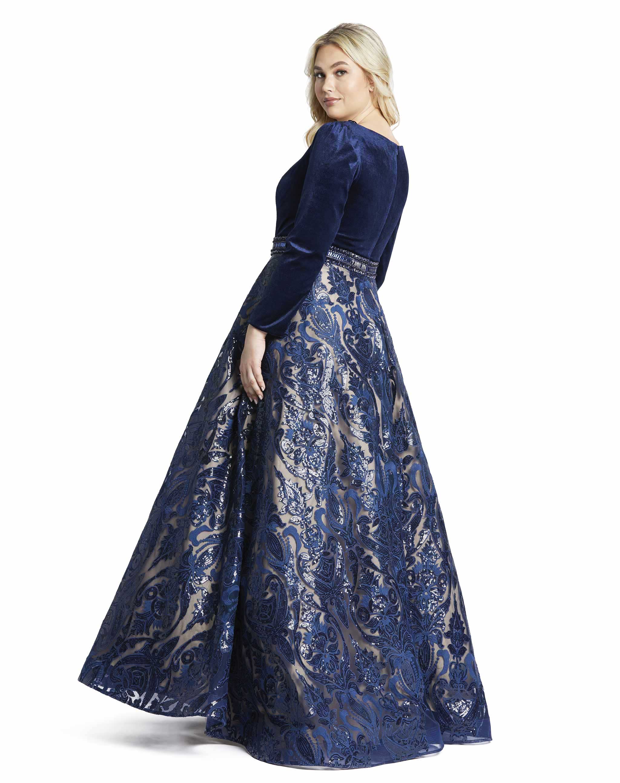 Midnight Blue Velvet Gown - Collections