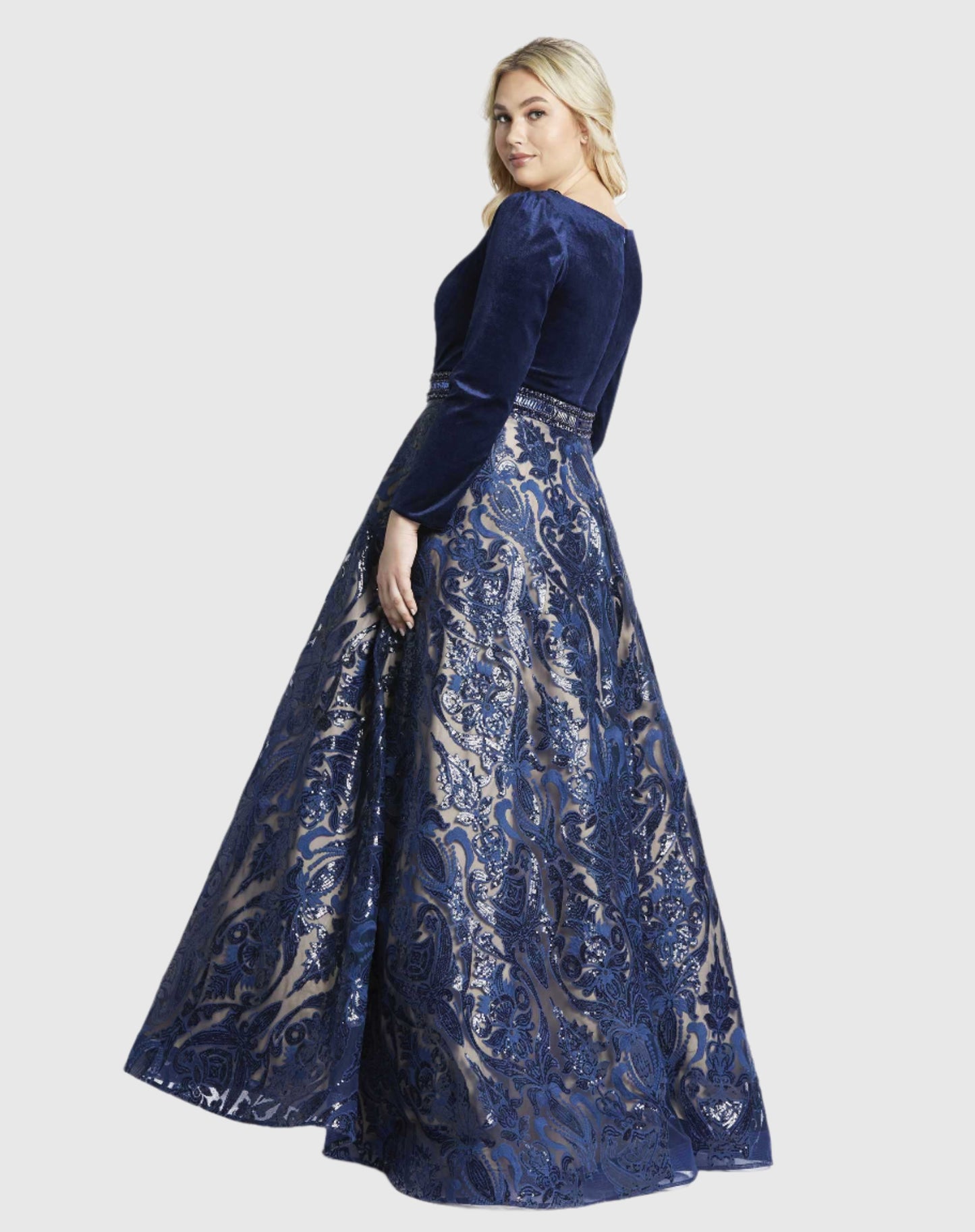 Midnight Velvet A-Line Evening Gown (Plus)