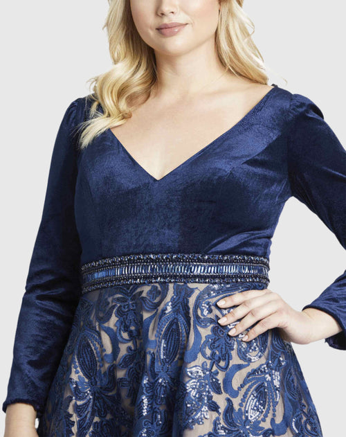 Midnight Velvet A-Line Evening Gown (Plus)