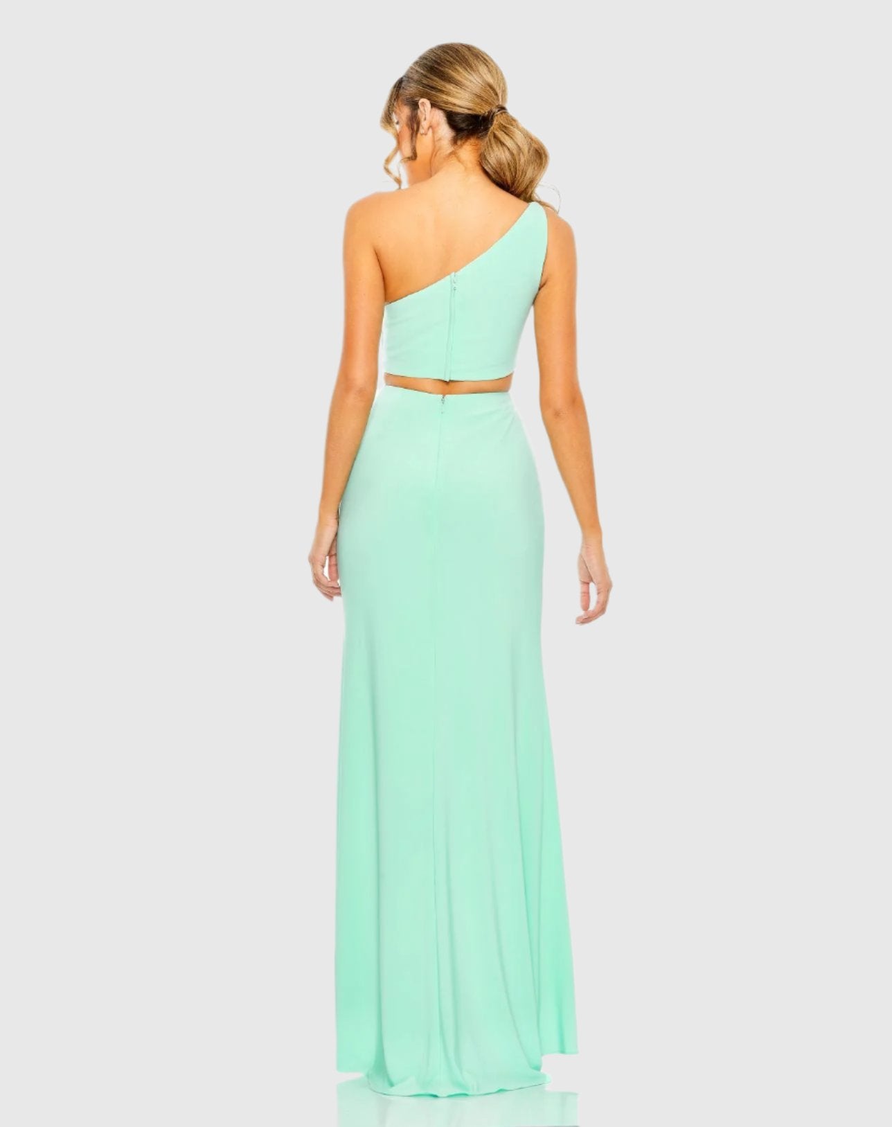 One Shoulder Ruched Cut Out Jersey Gown - FINAL SALE